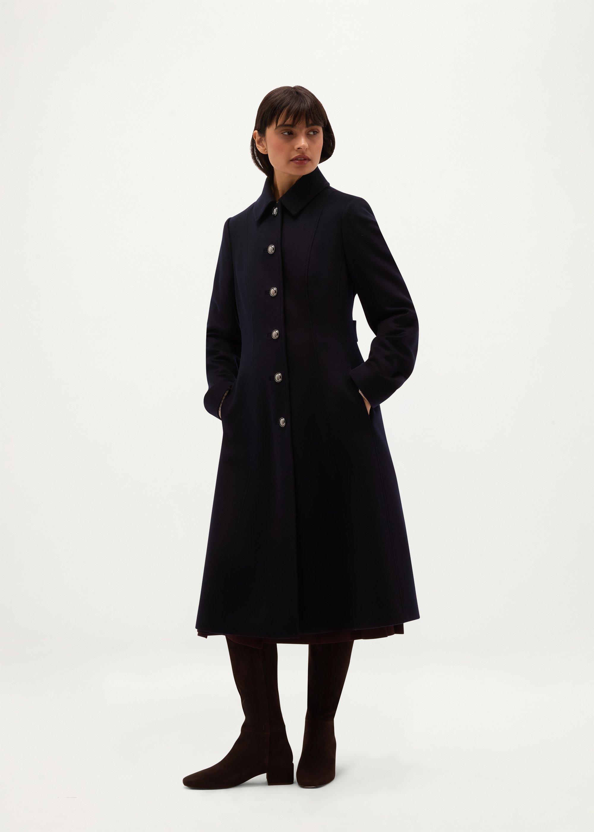 Iona Wool Coat, Hobbs Navy, hi-res