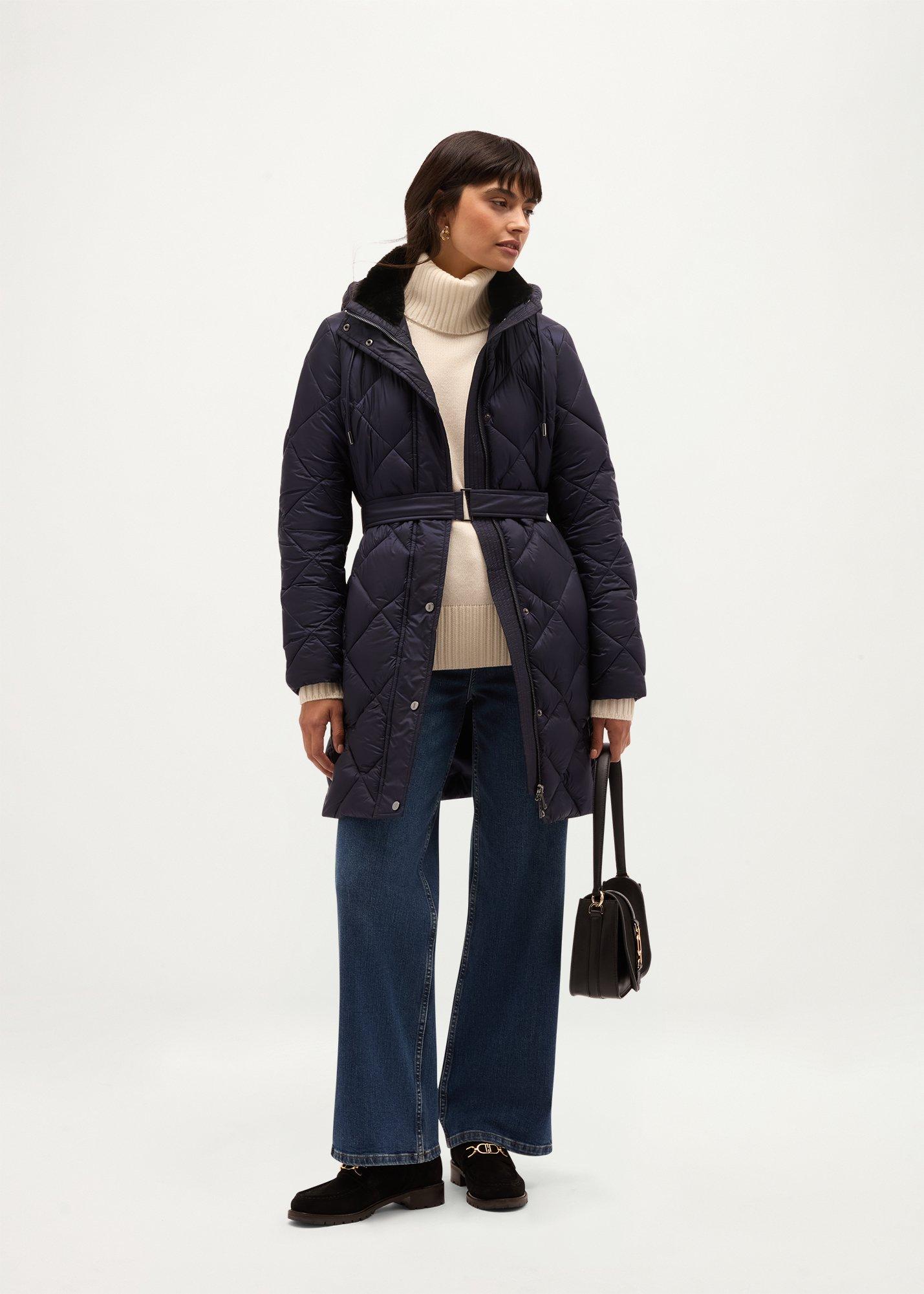 Lumi Water Resistant Puffer, Navy, hi-res
