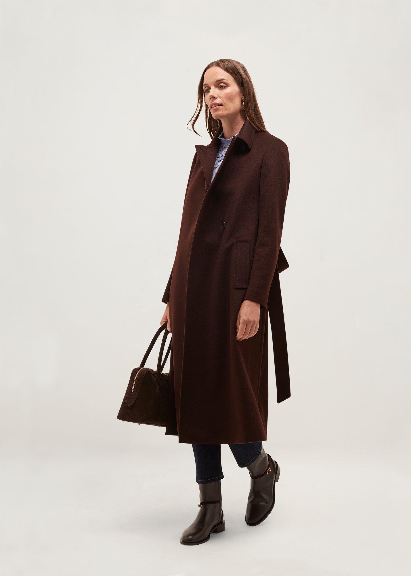 Petite Livia Coat, Alder Brown, hi-res