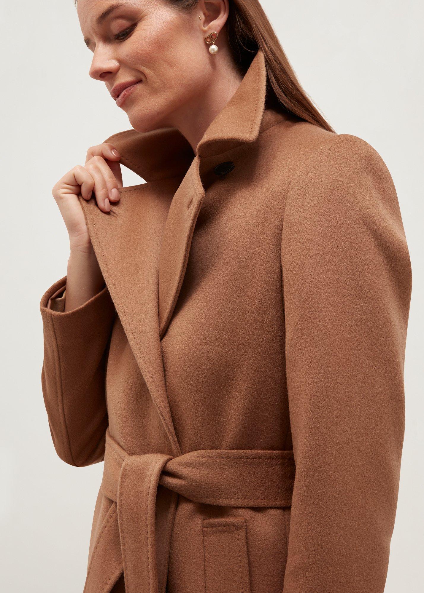 Petite Livia Coat, Dark Camel, hi-res