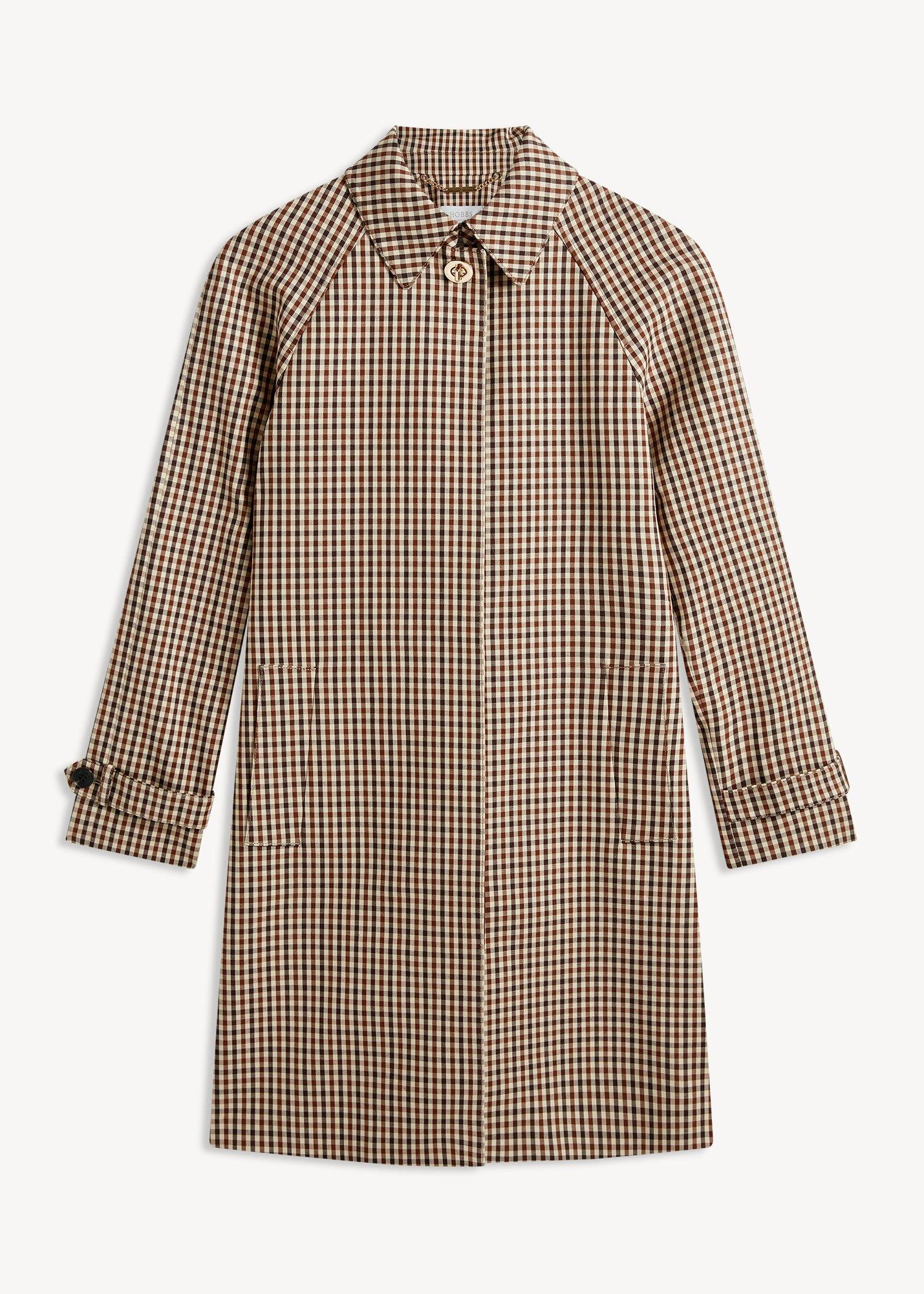 Ariana Shower Resistant Check Trench Coat