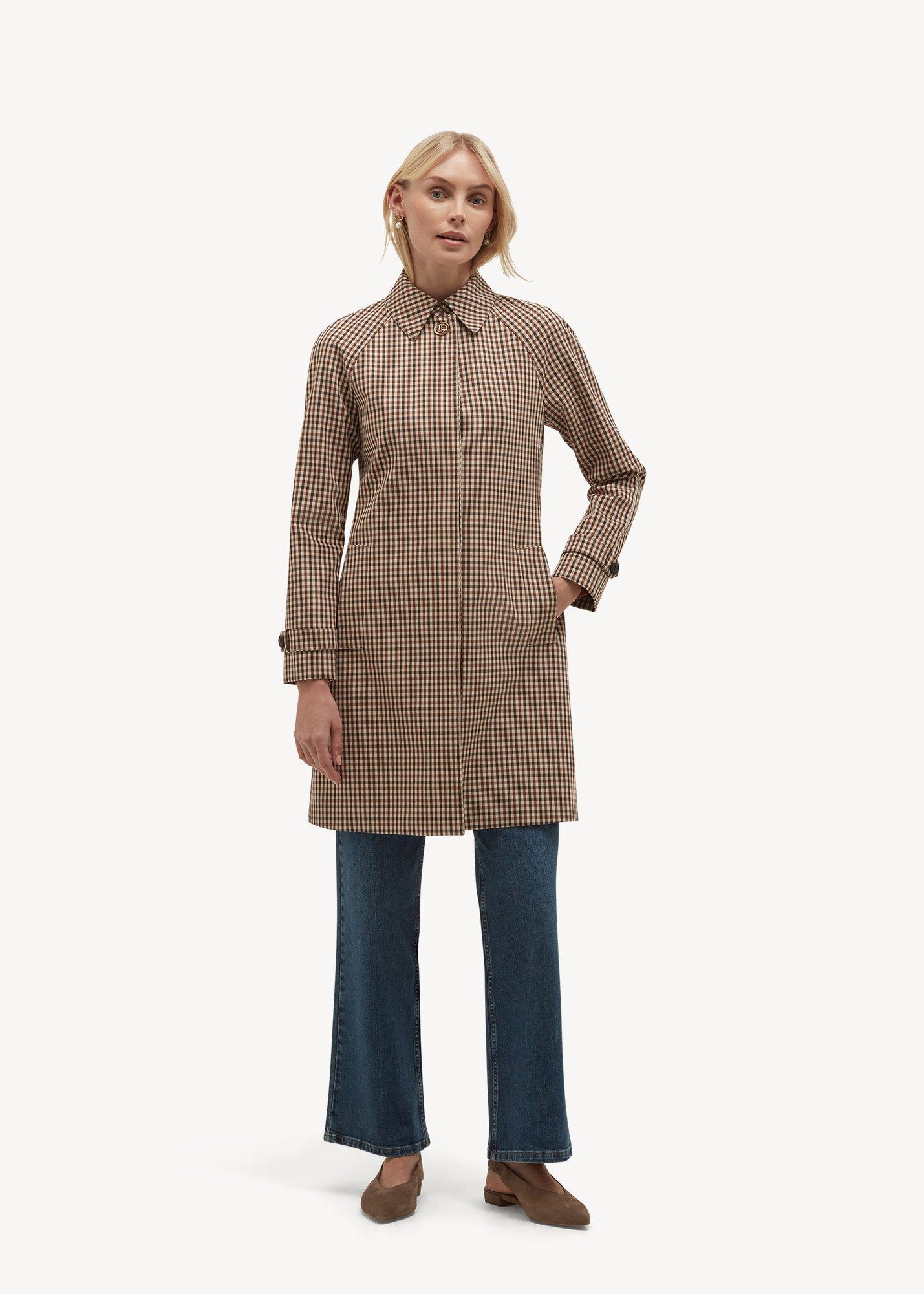 Ariana Shower Resistant Check Trench Coat