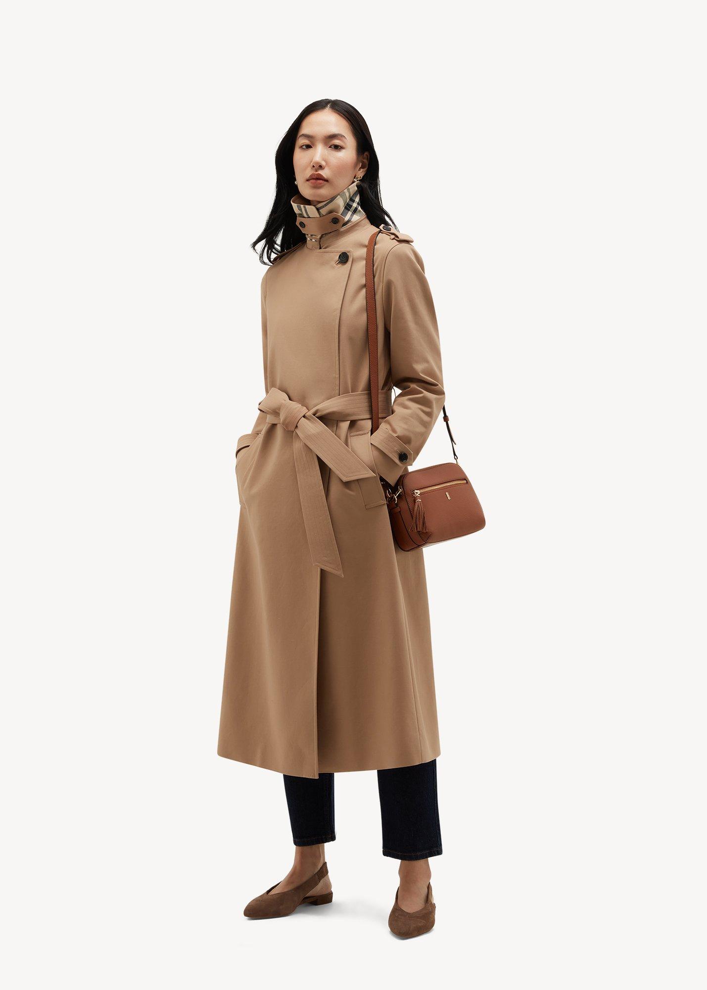 Livia Shower Resistant Wrap Trench Coat, Tan, hi-res