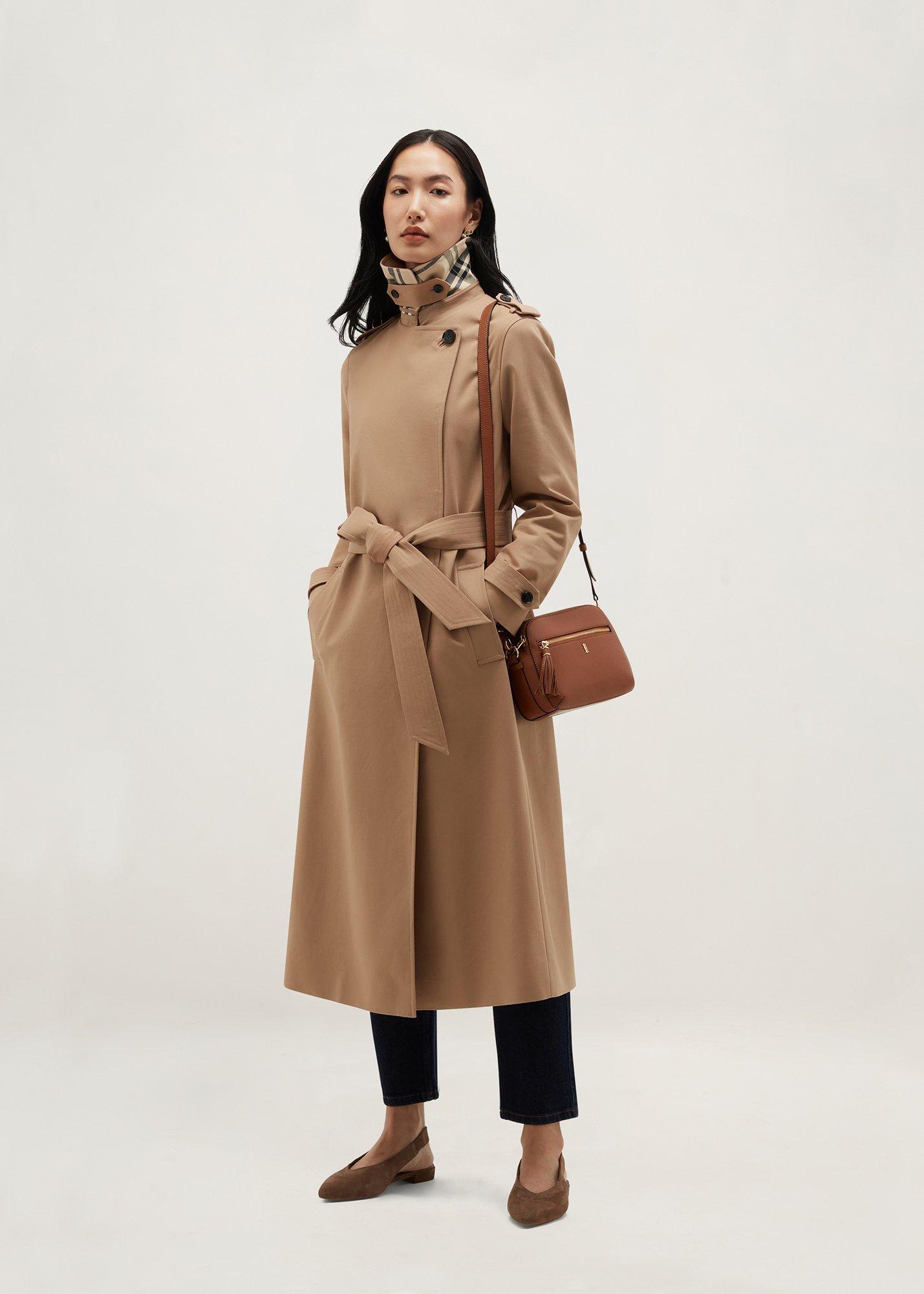 Petite Livia Shower Resistant Trench, Tan, hi-res