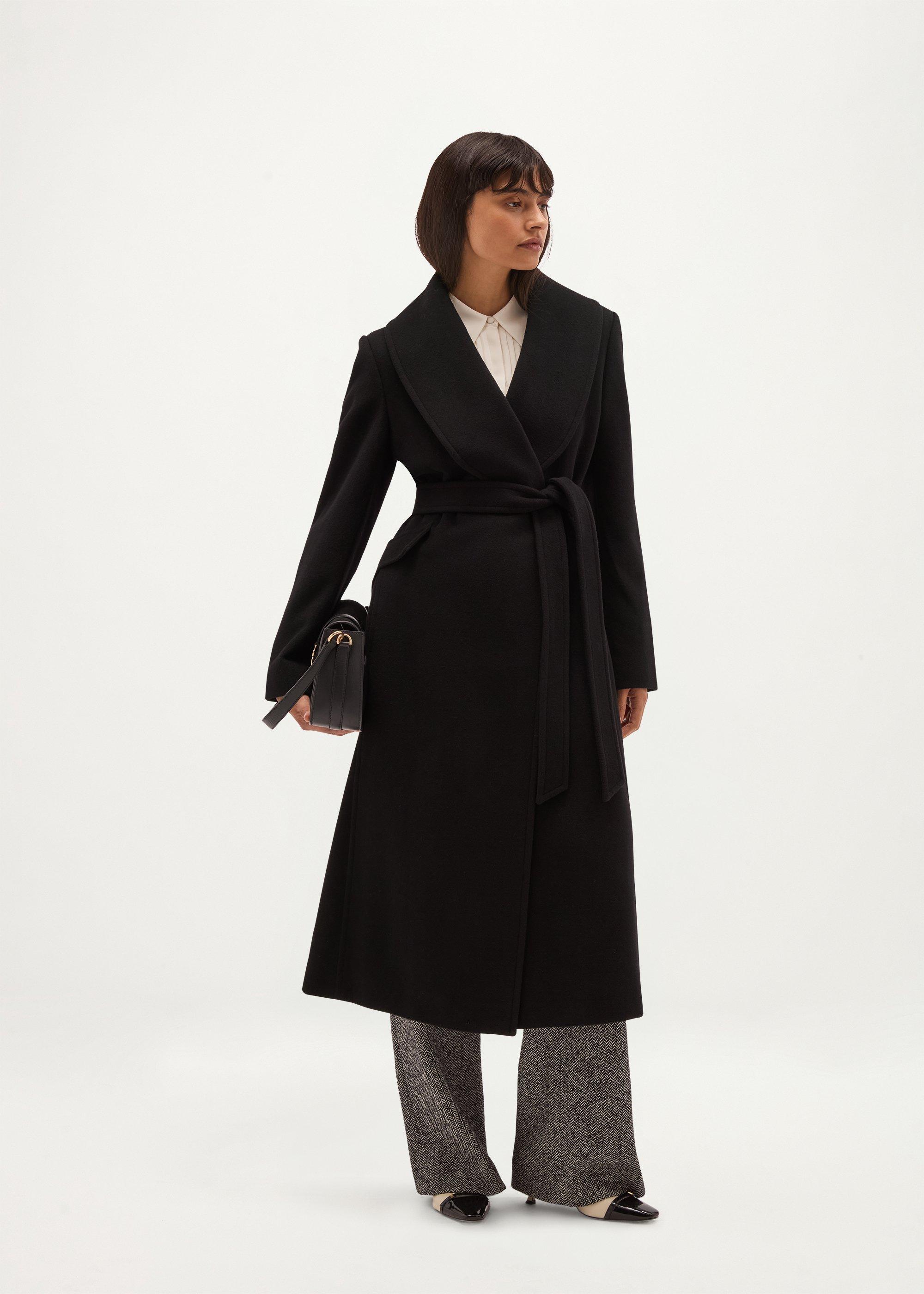 Sara Wool Coat, Black, hi-res