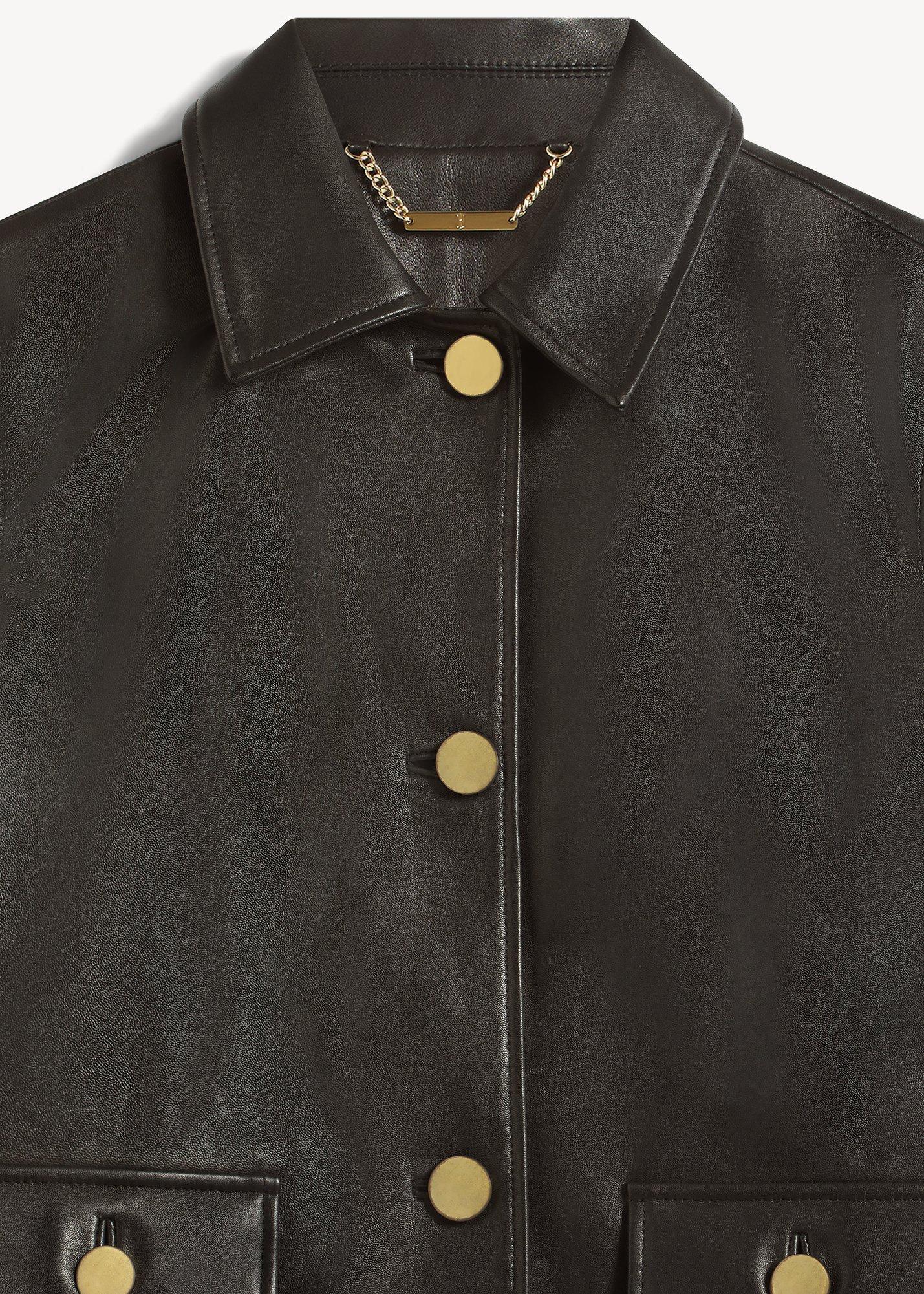 Jessa Leather Jacket, Black, hi-res