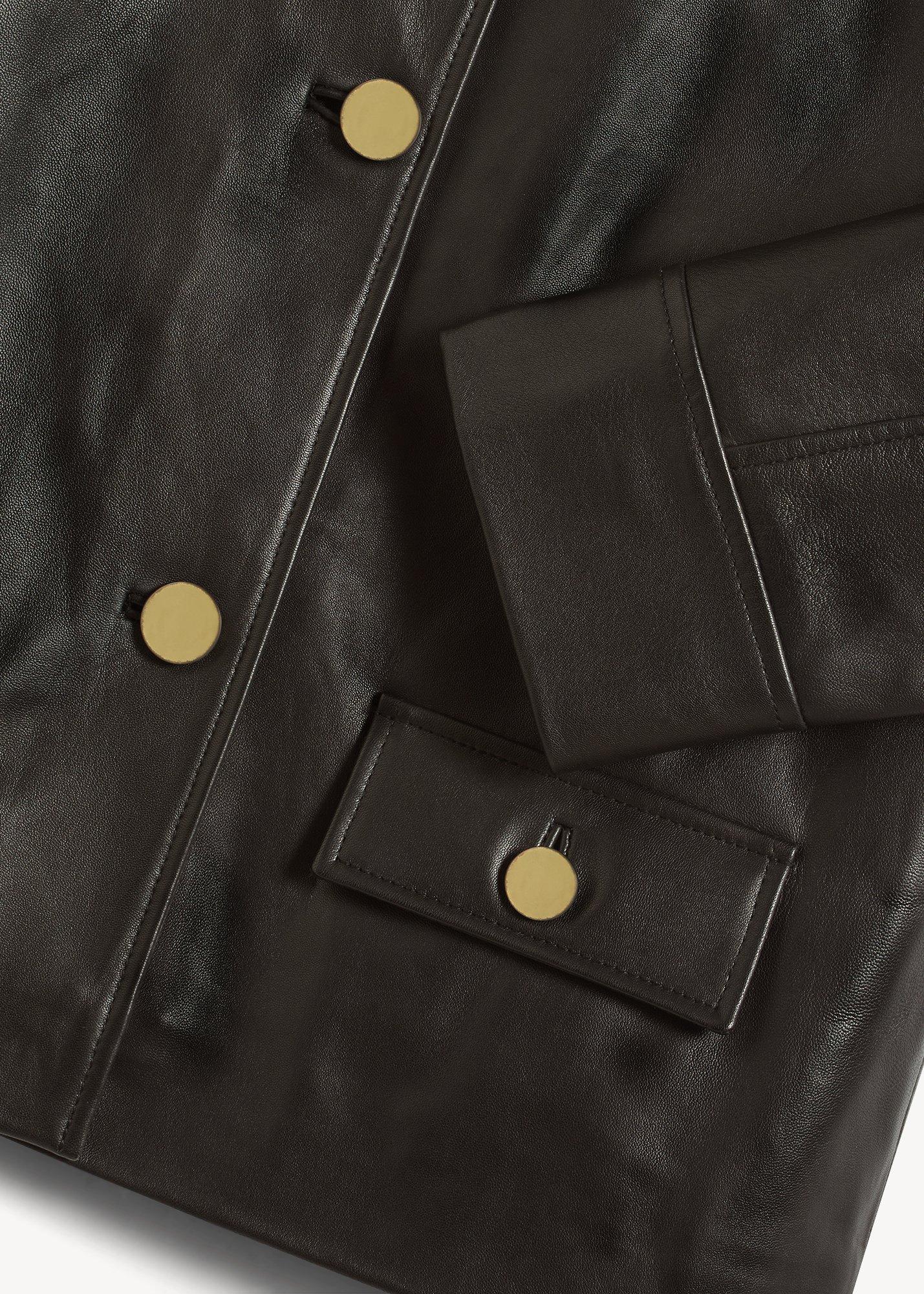 Jessa Leather Jacket, Black, hi-res