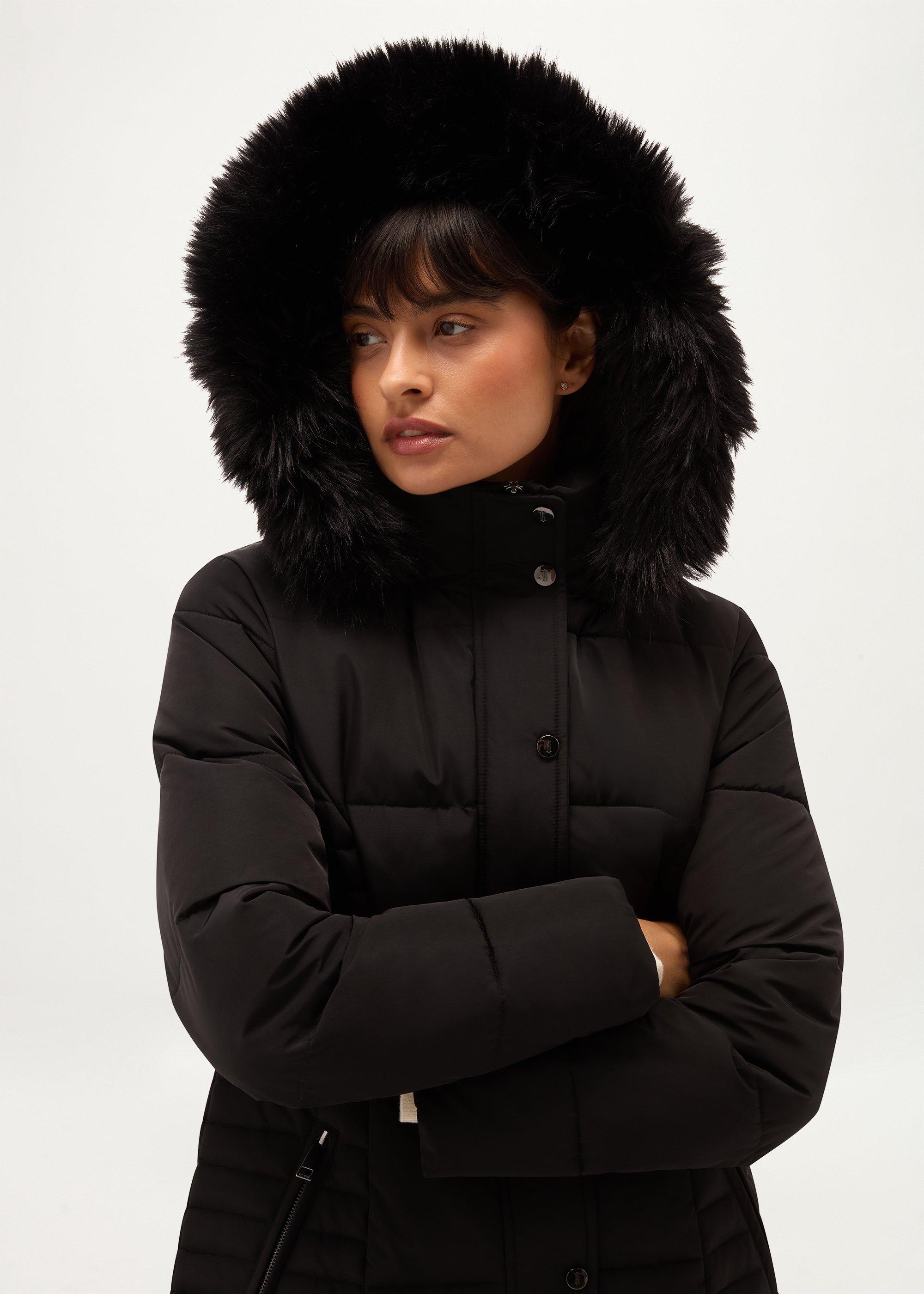 Jayde Water Resistant Puffer, Black, hi-res
