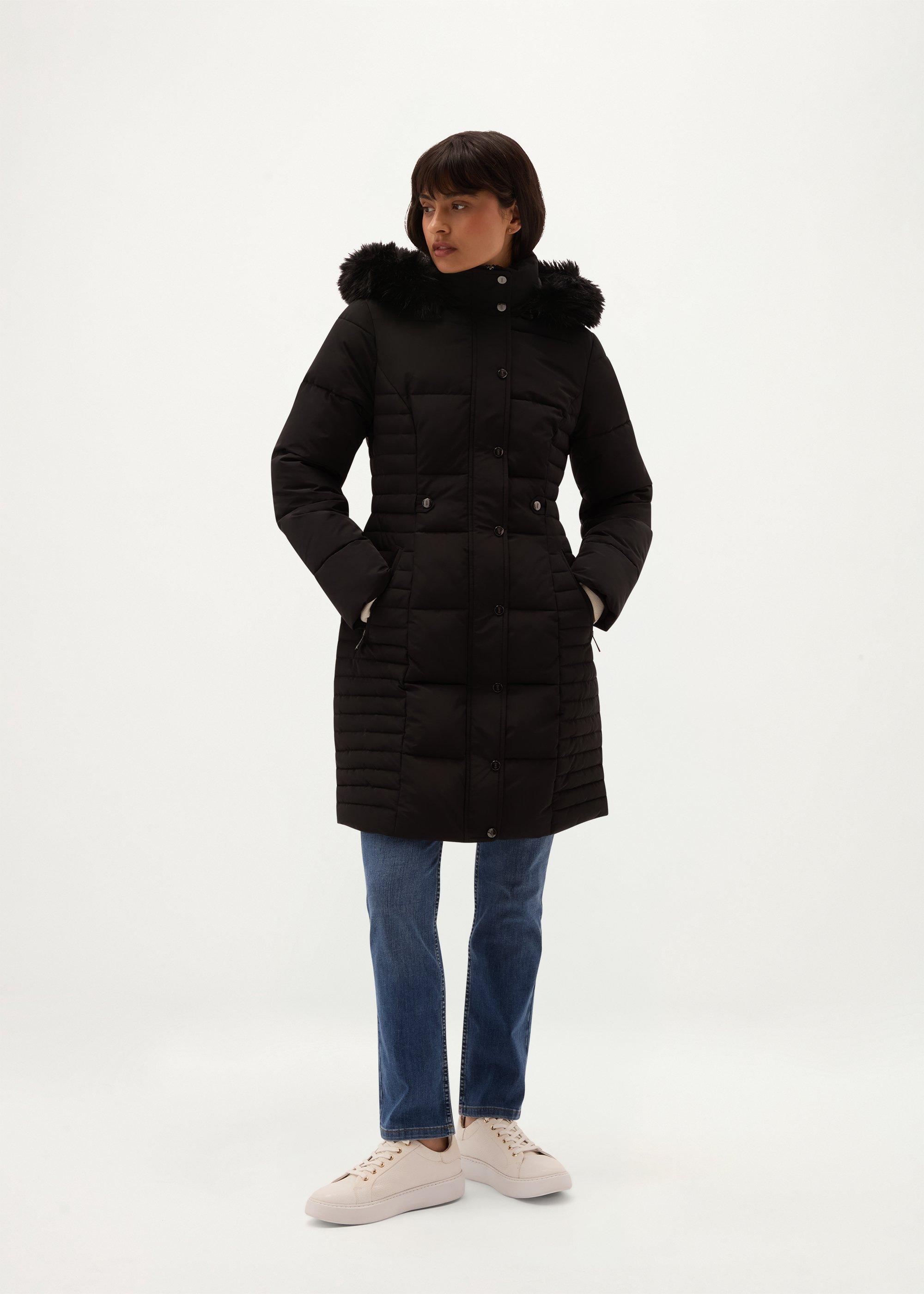 Jayde Water Resistant Puffer, Black, hi-res
