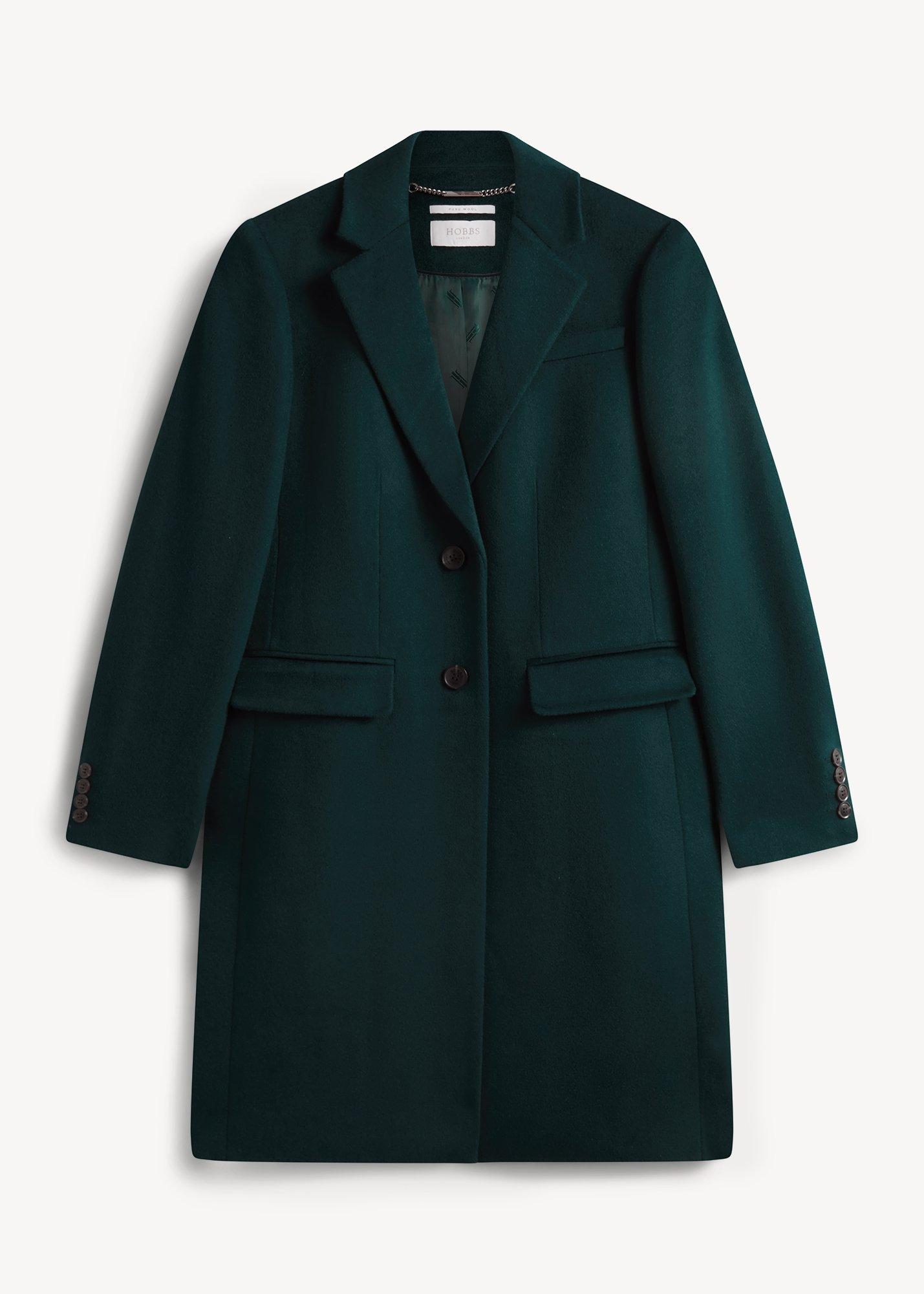 Petite Cavendish Wool Coat, Dark Fir Green, hi-res