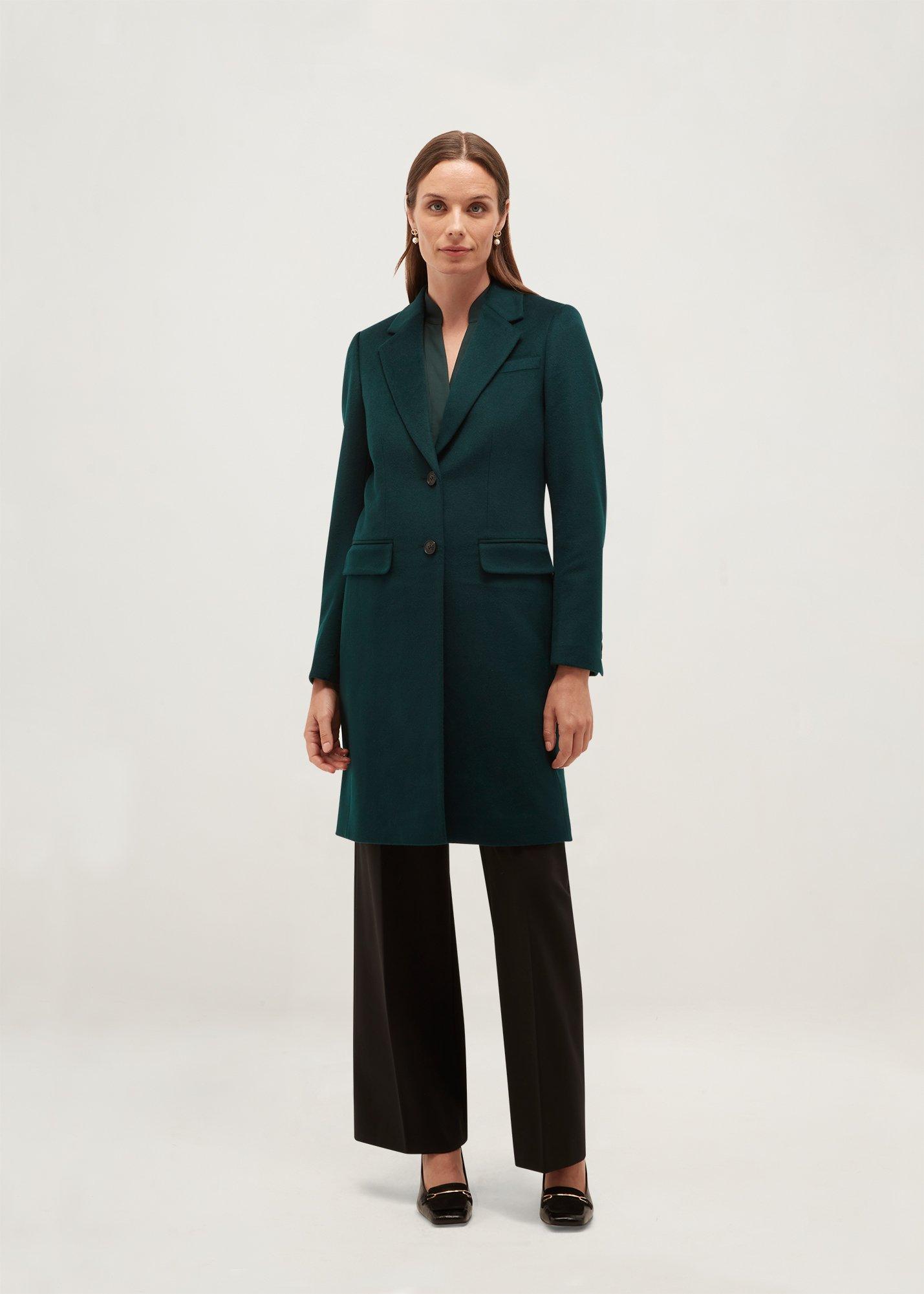 Petite Cavendish Wool Coat, Dark Fir Green, hi-res