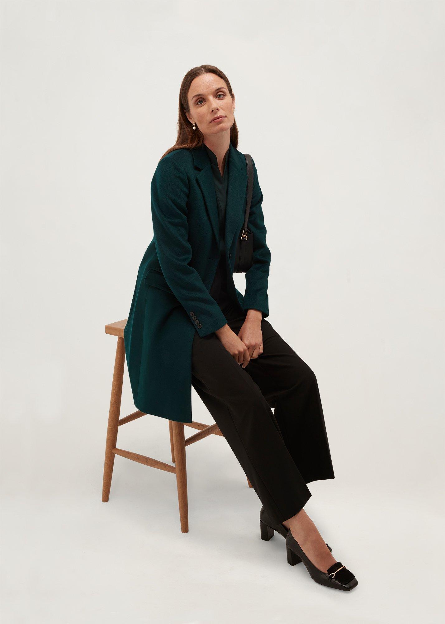 Petite Cavendish Wool Coat, Dark Fir Green, hi-res