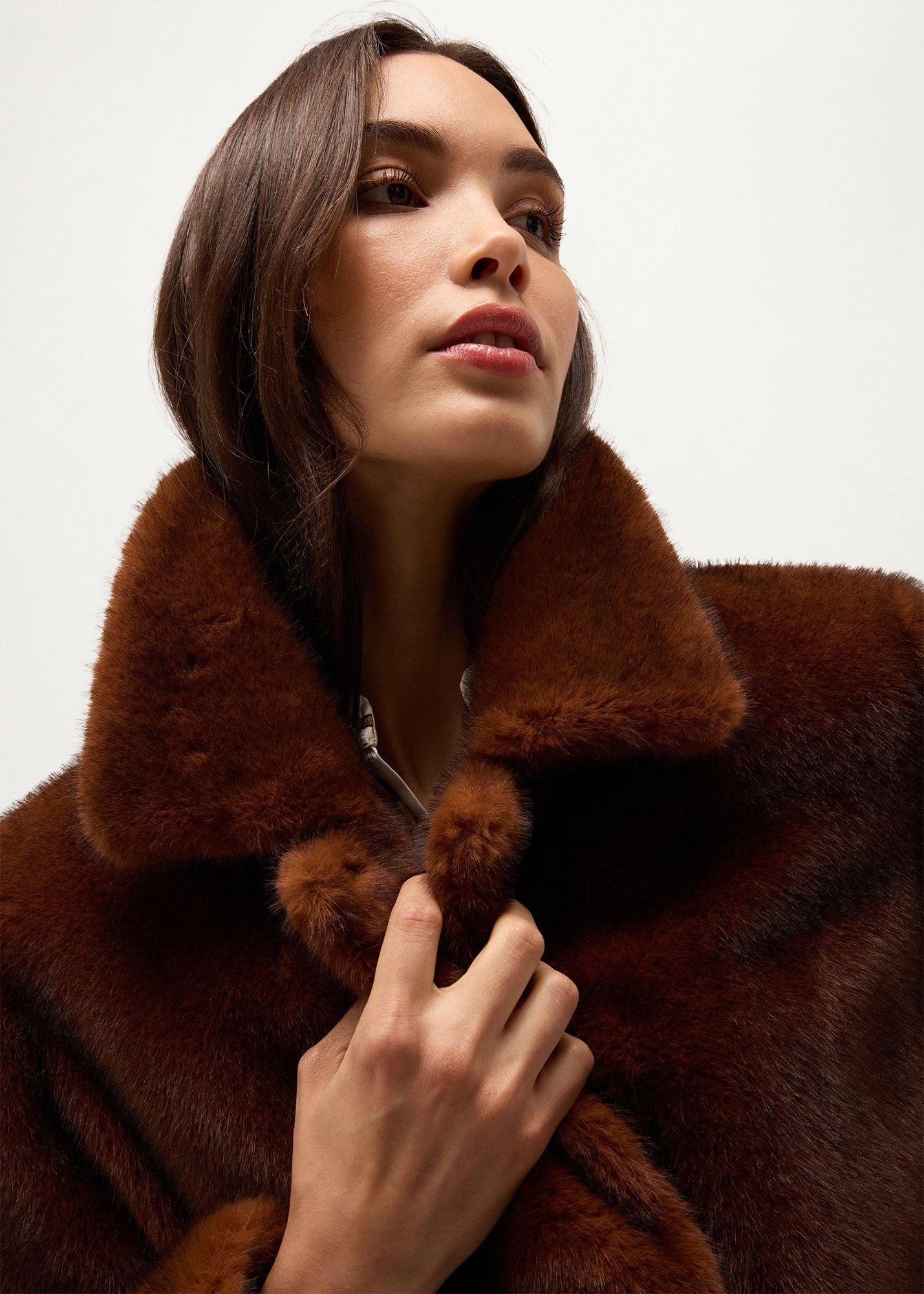 Malia Faux Fur Coat, Camel Brown, hi-res