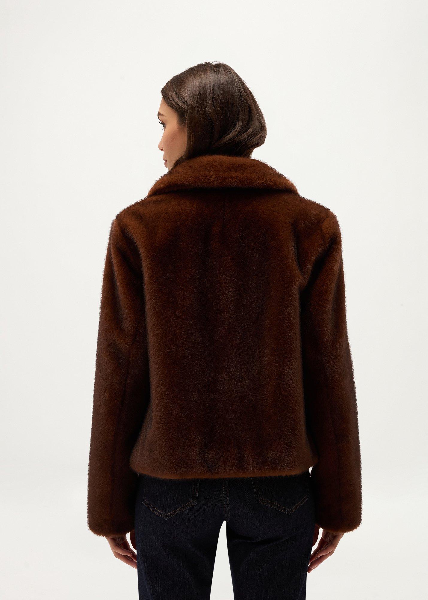Malia Faux Fur Coat, Camel Brown, hi-res