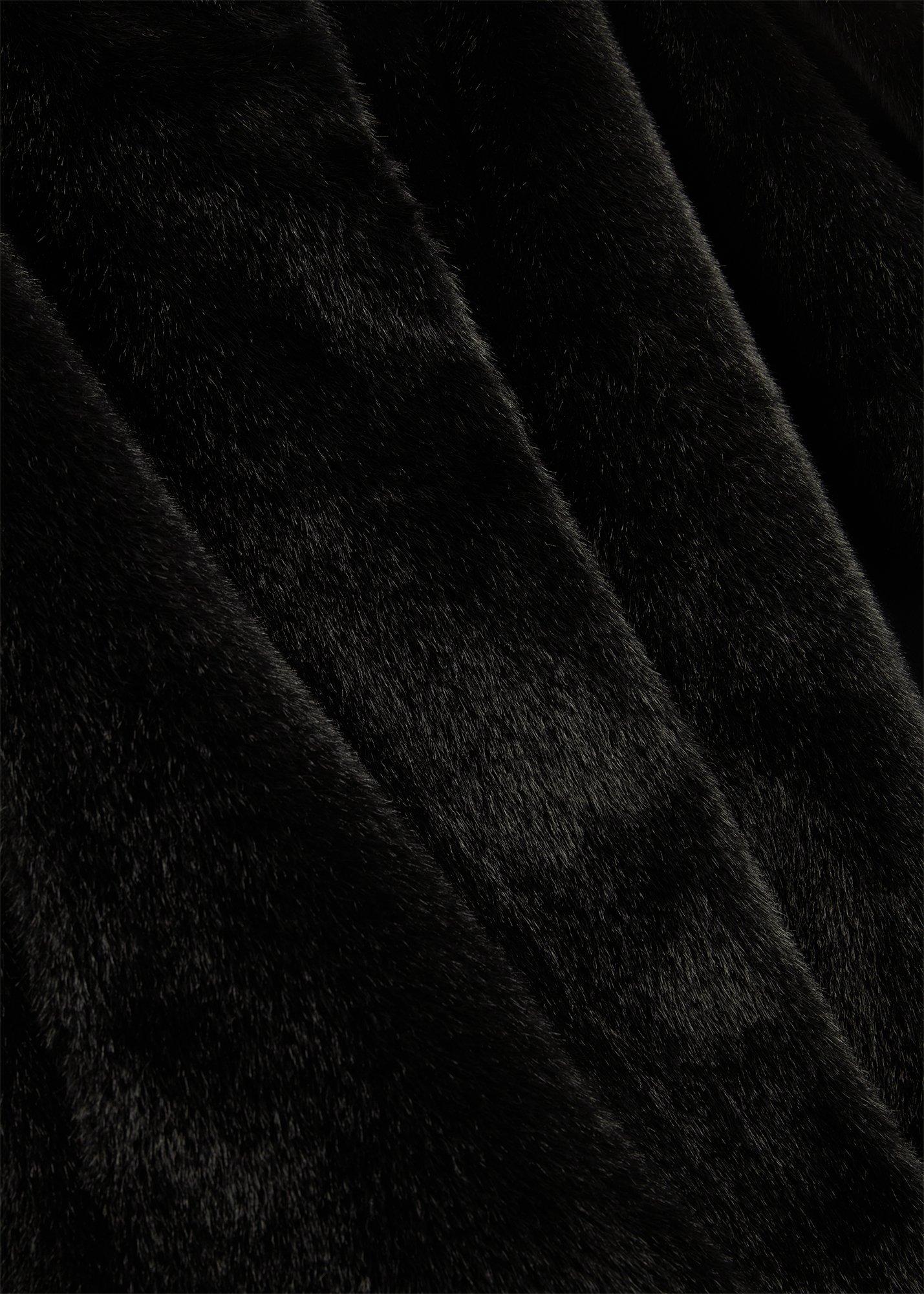 Rhea Faux Fur Coat, Black, hi-res