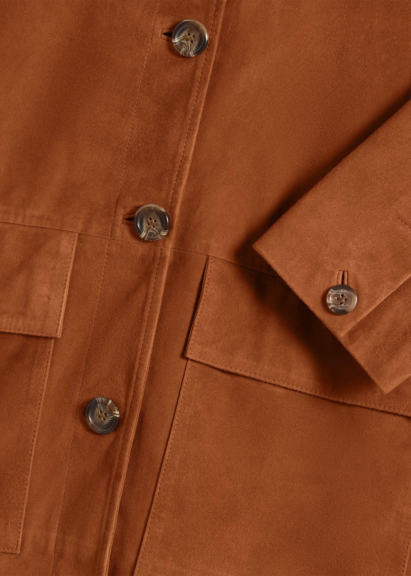 Sarah Suede Jacket, Tan Brown, hi-res