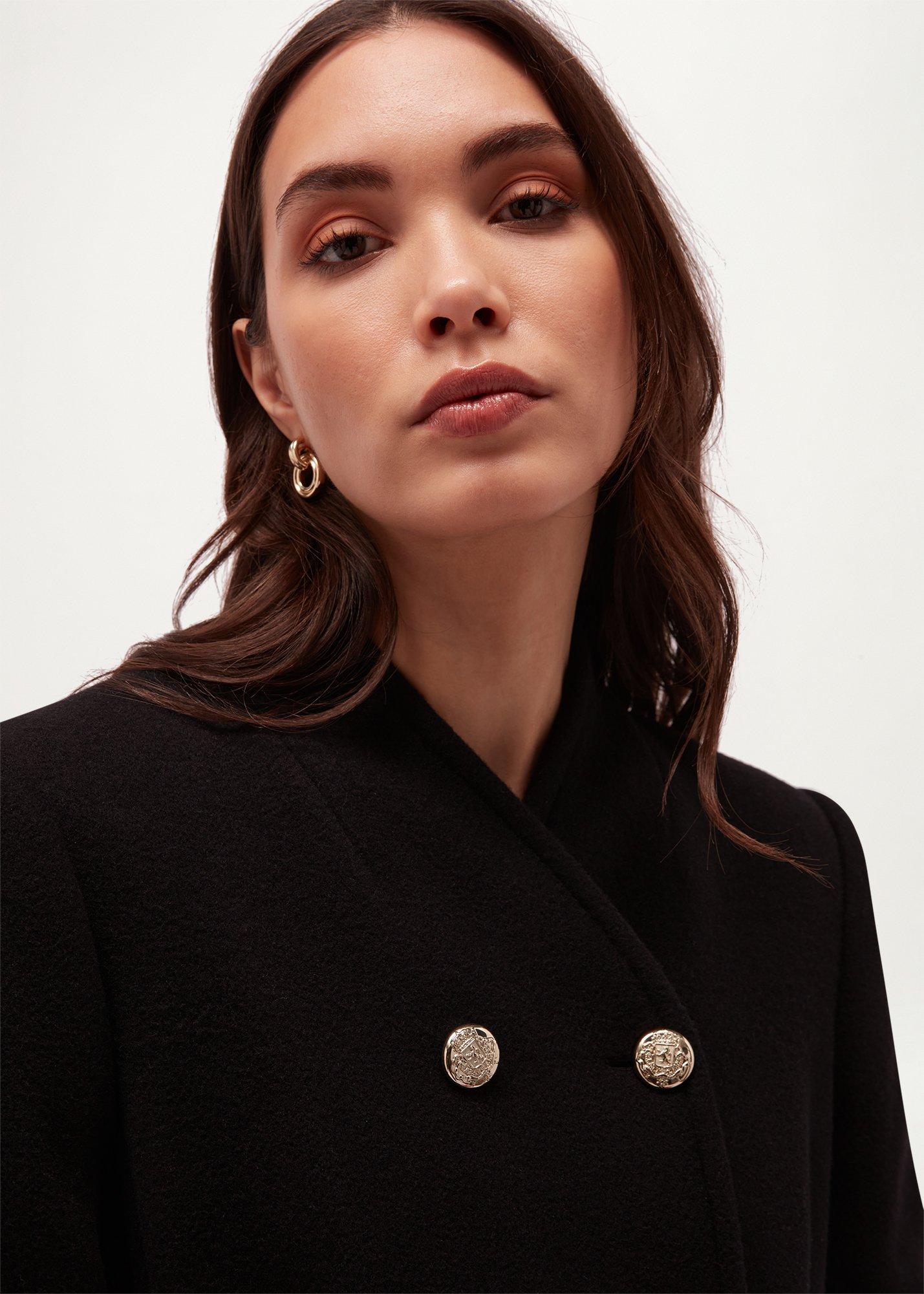 Catriona Wool Blend Coat, Black, hi-res