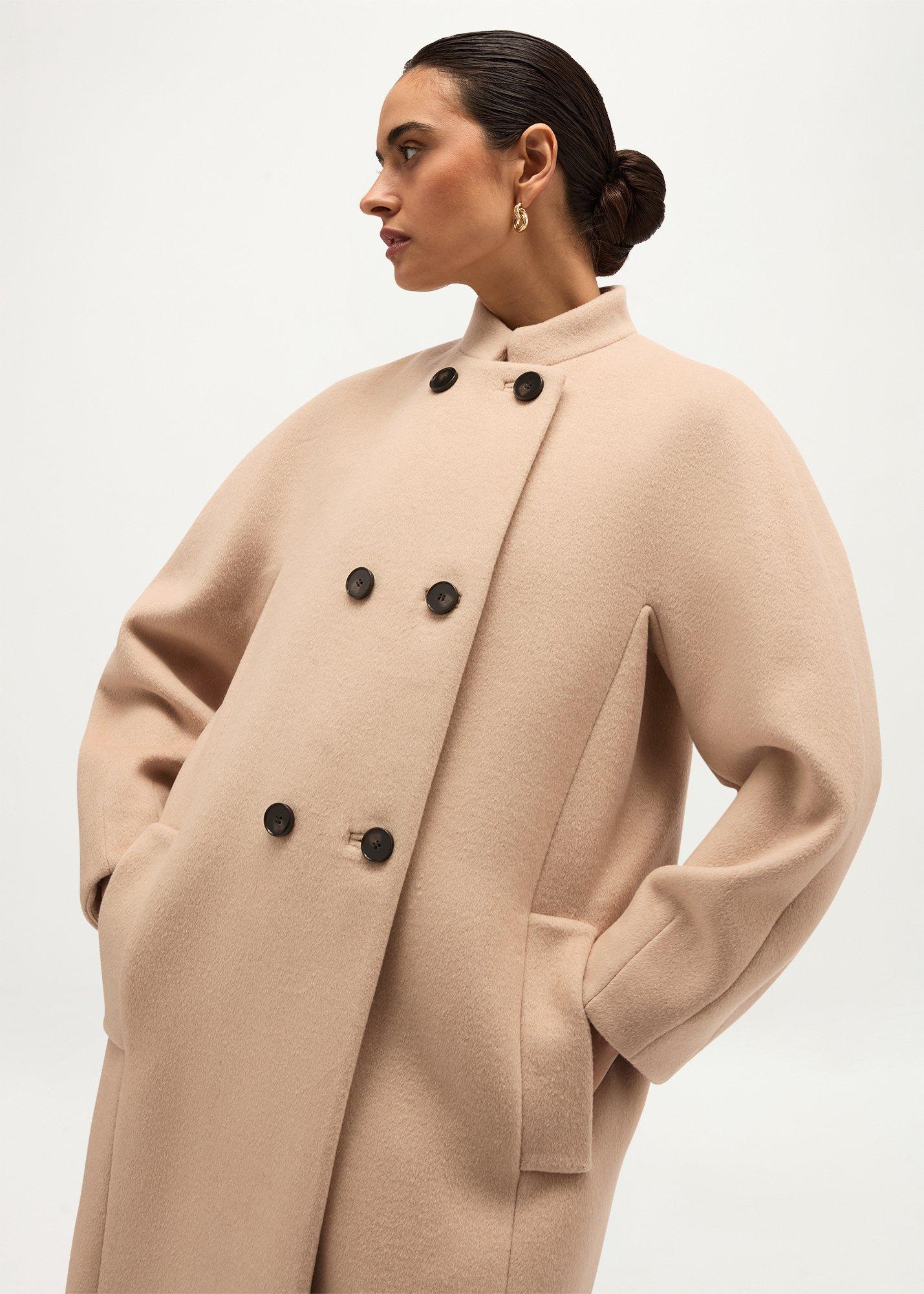 Christina Wool Coat, Light Camel, hi-res