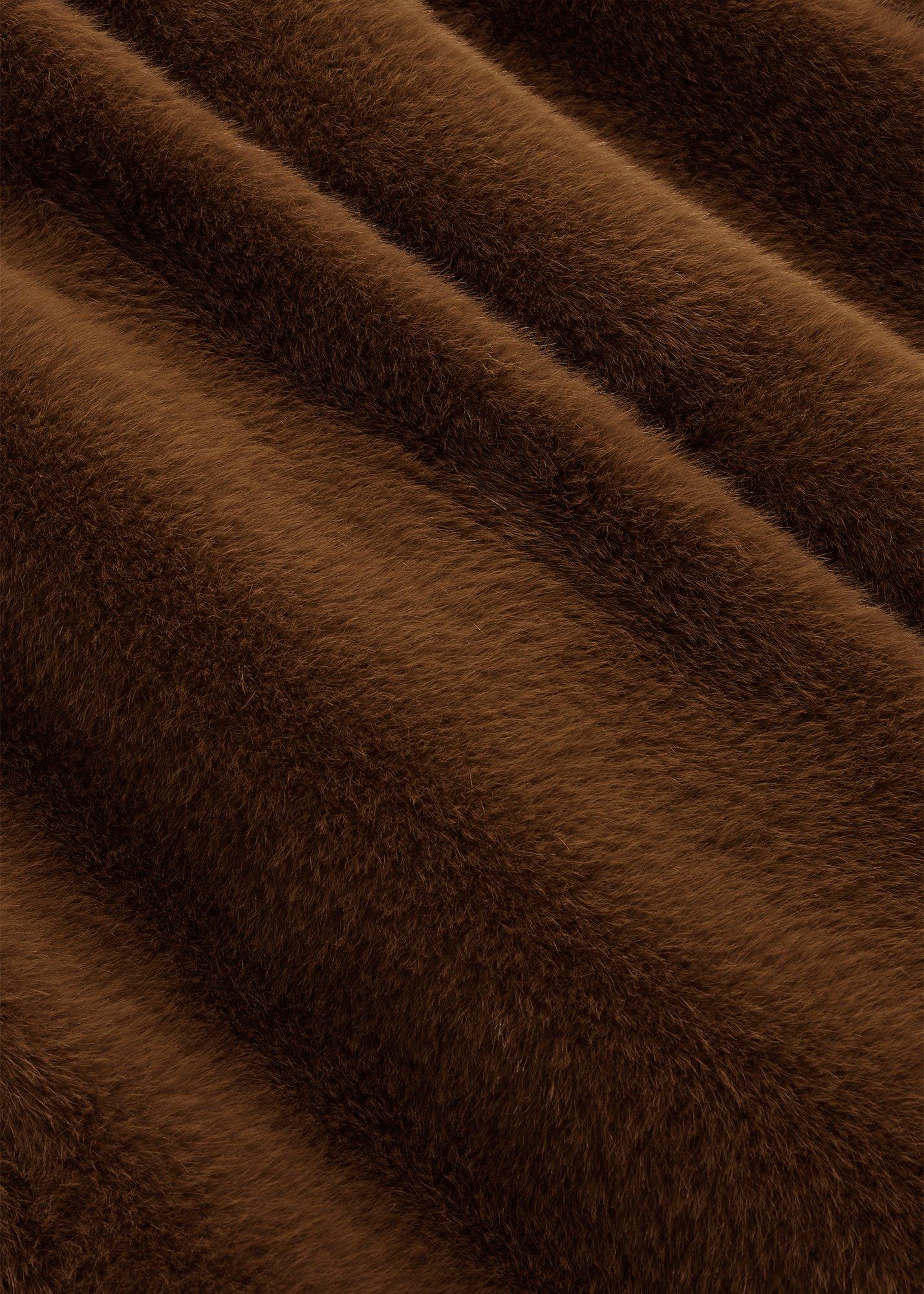 Petite Dana Faux Fur Coat , Dark Camel, hi-res