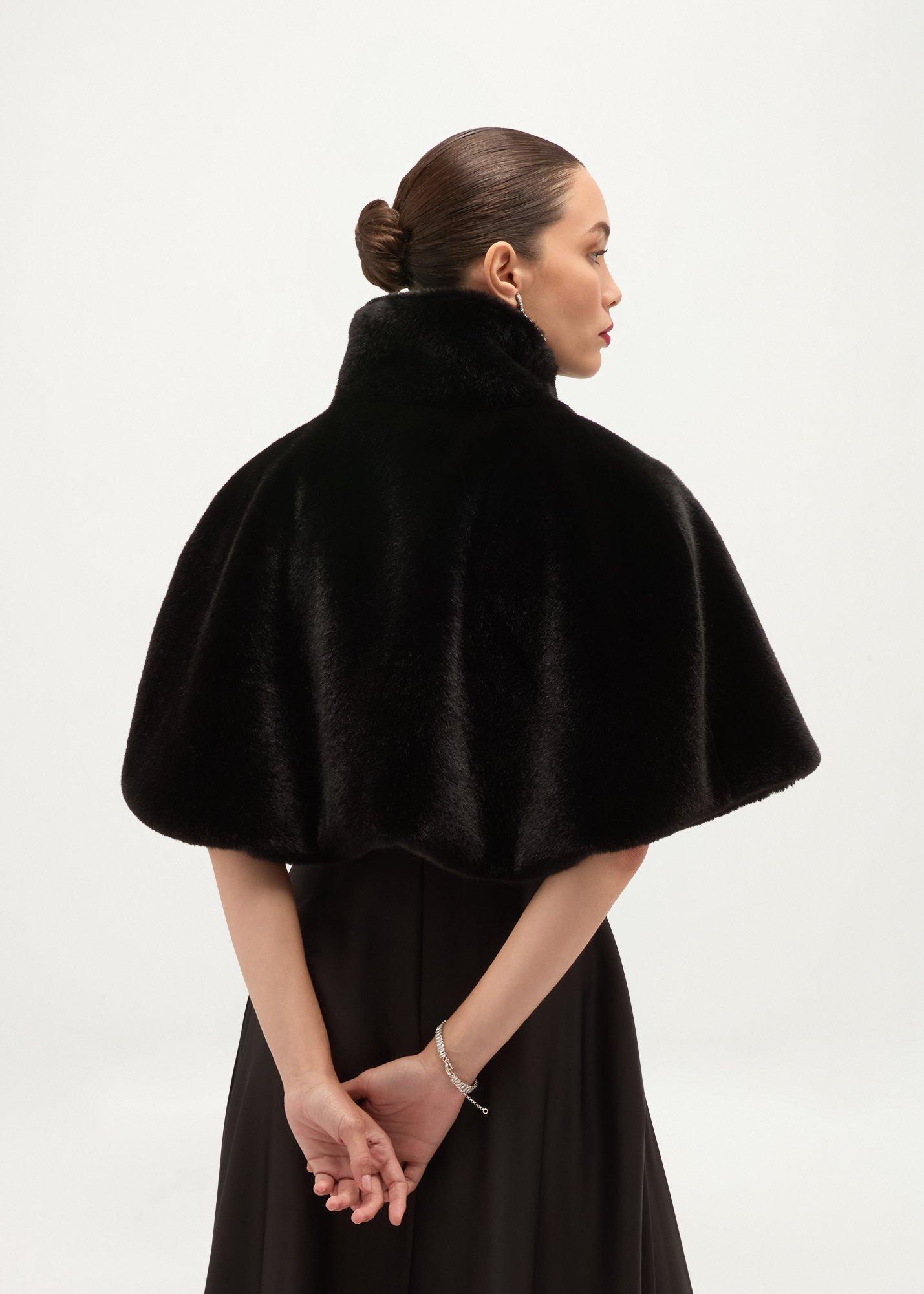 Ivanna Faux Fur Bolero, Black, hi-res