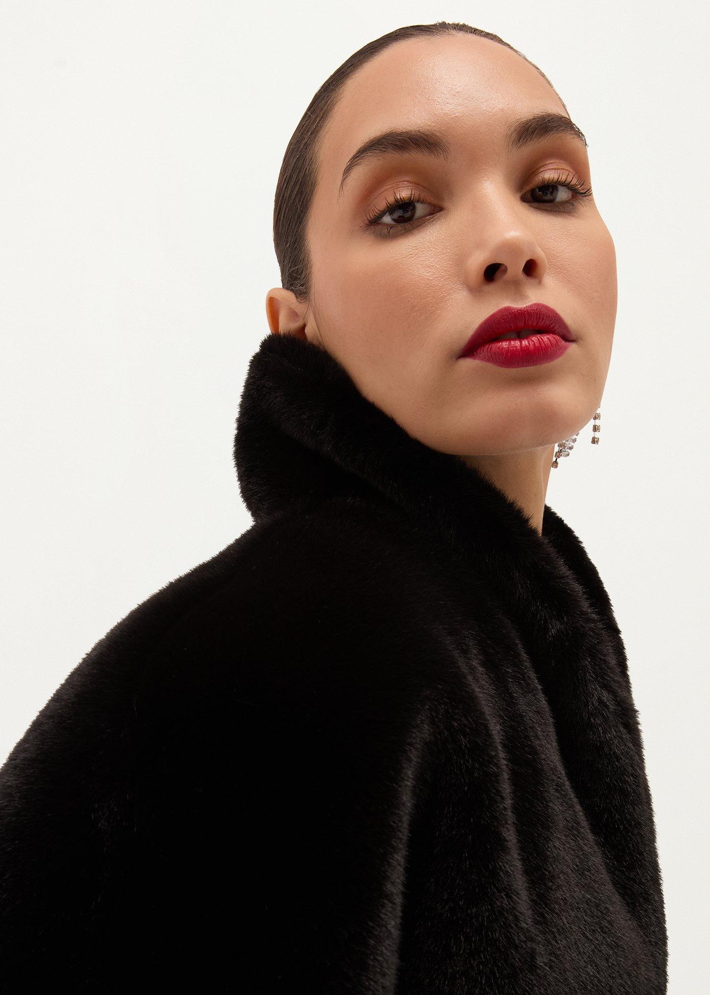 Ivanna Faux Fur Bolero, Black, hi-res