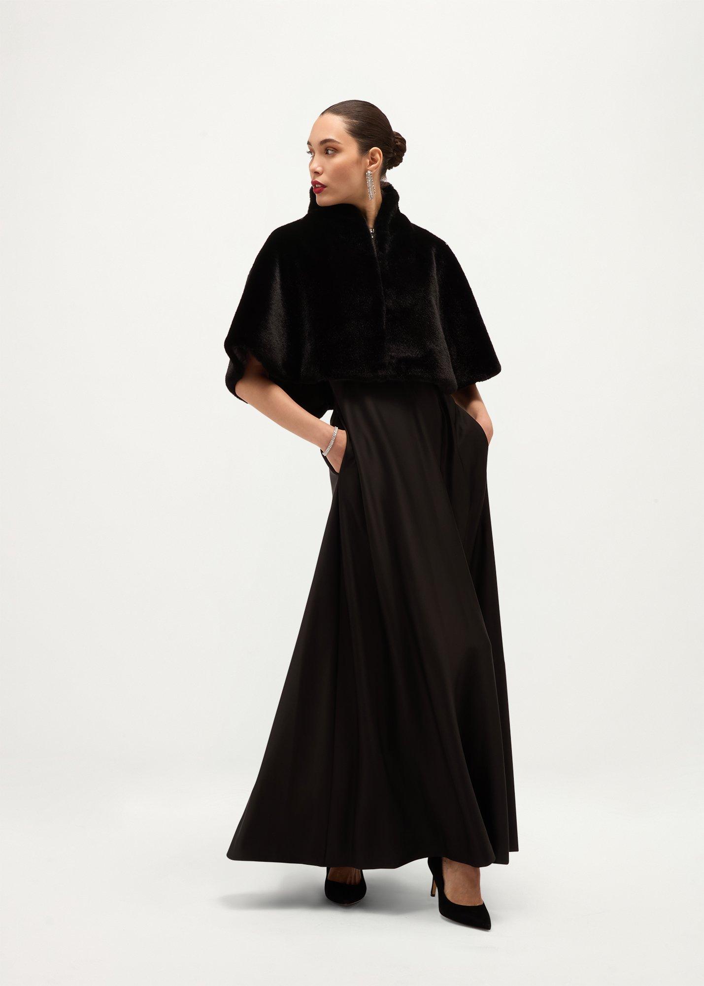 Ivanna Faux Fur Bolero, Black, hi-res