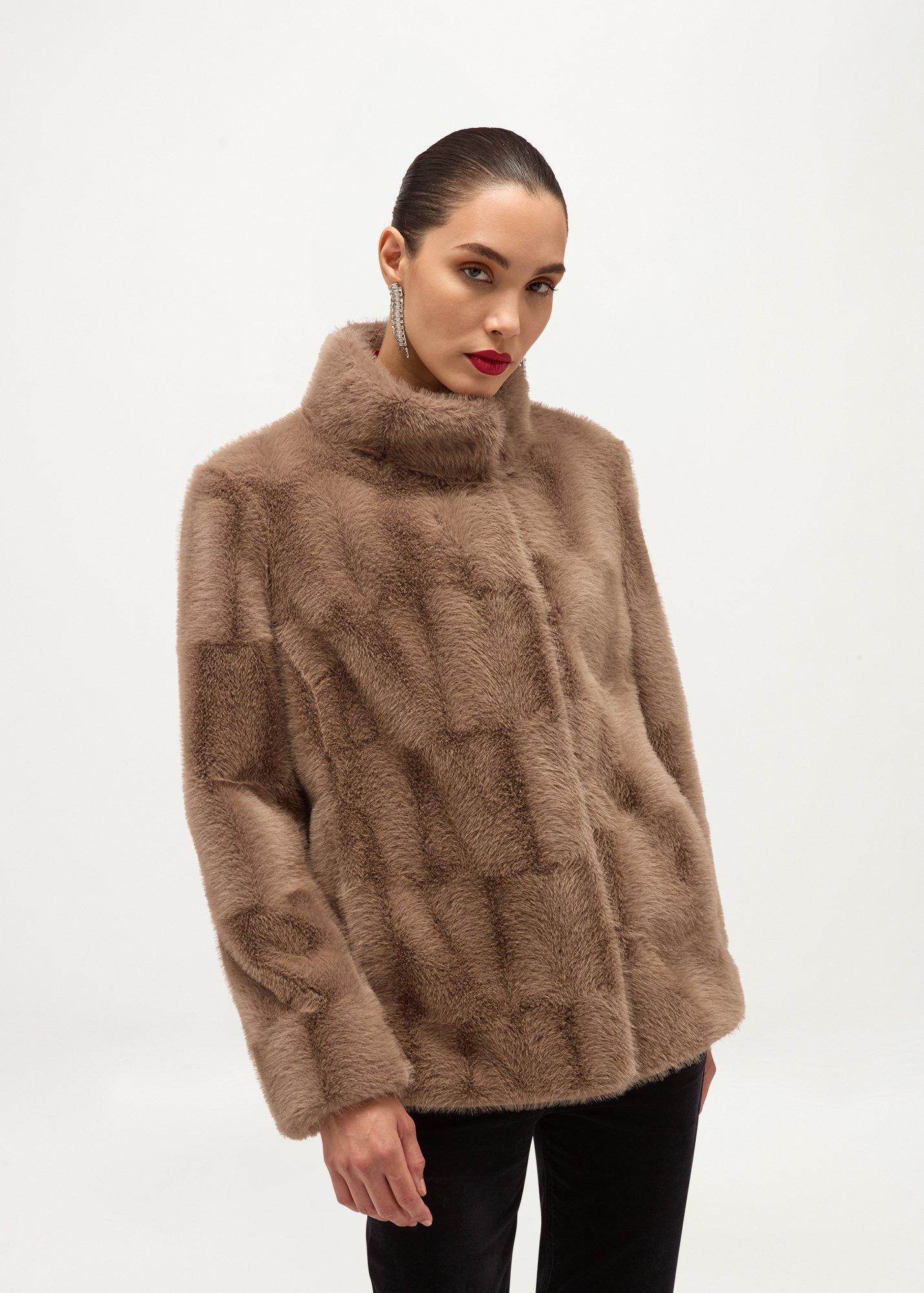 Andrea Faux Fur Coat, Mink, hi-res