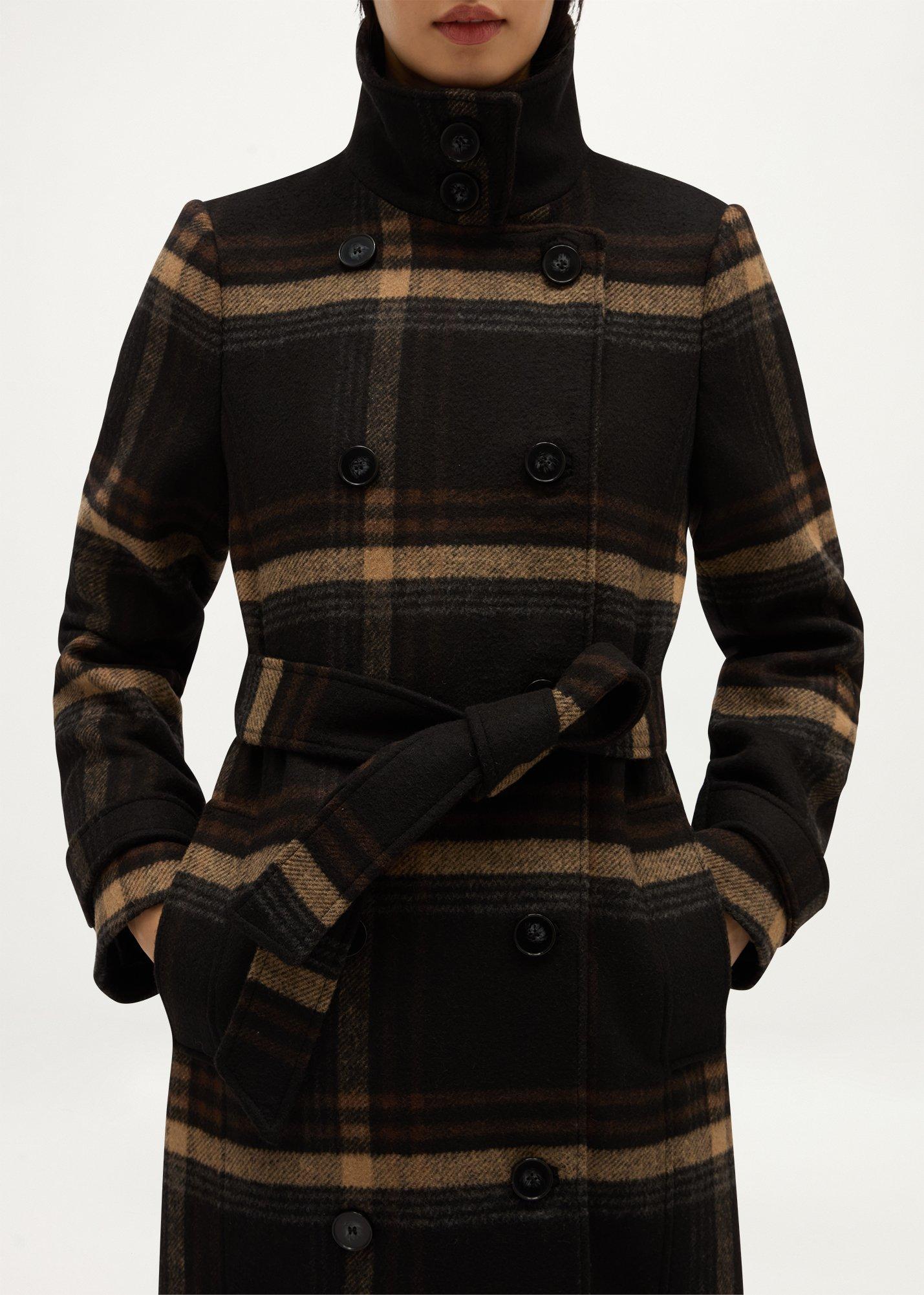 Brigitte Check Coat, Brown Multi, hi-res