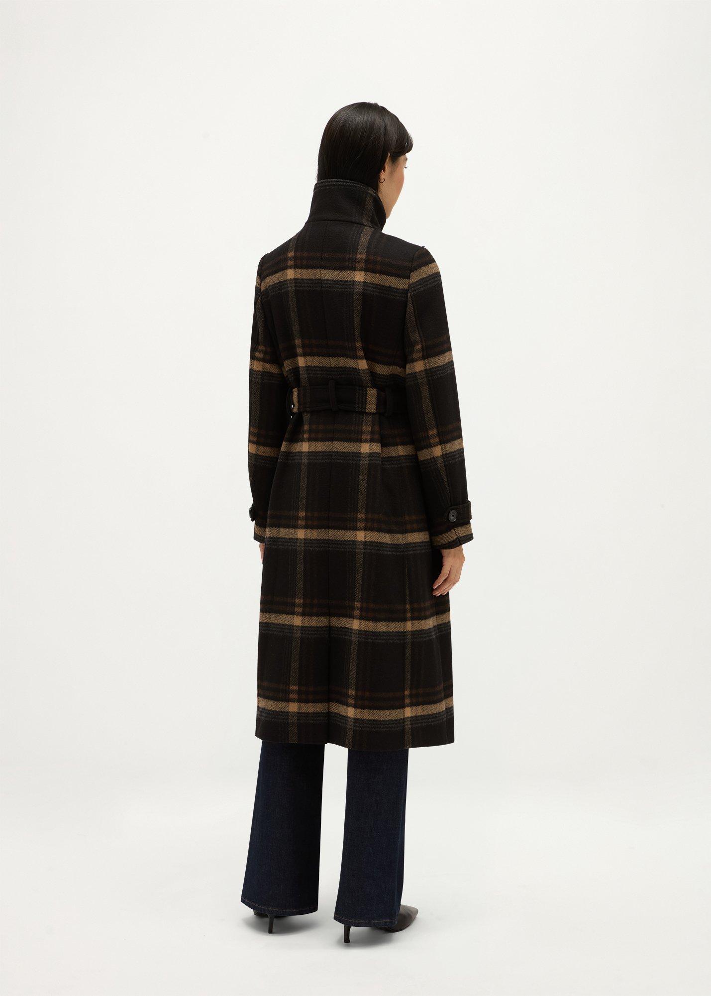 Brigitte Check Coat, Brown Multi, hi-res