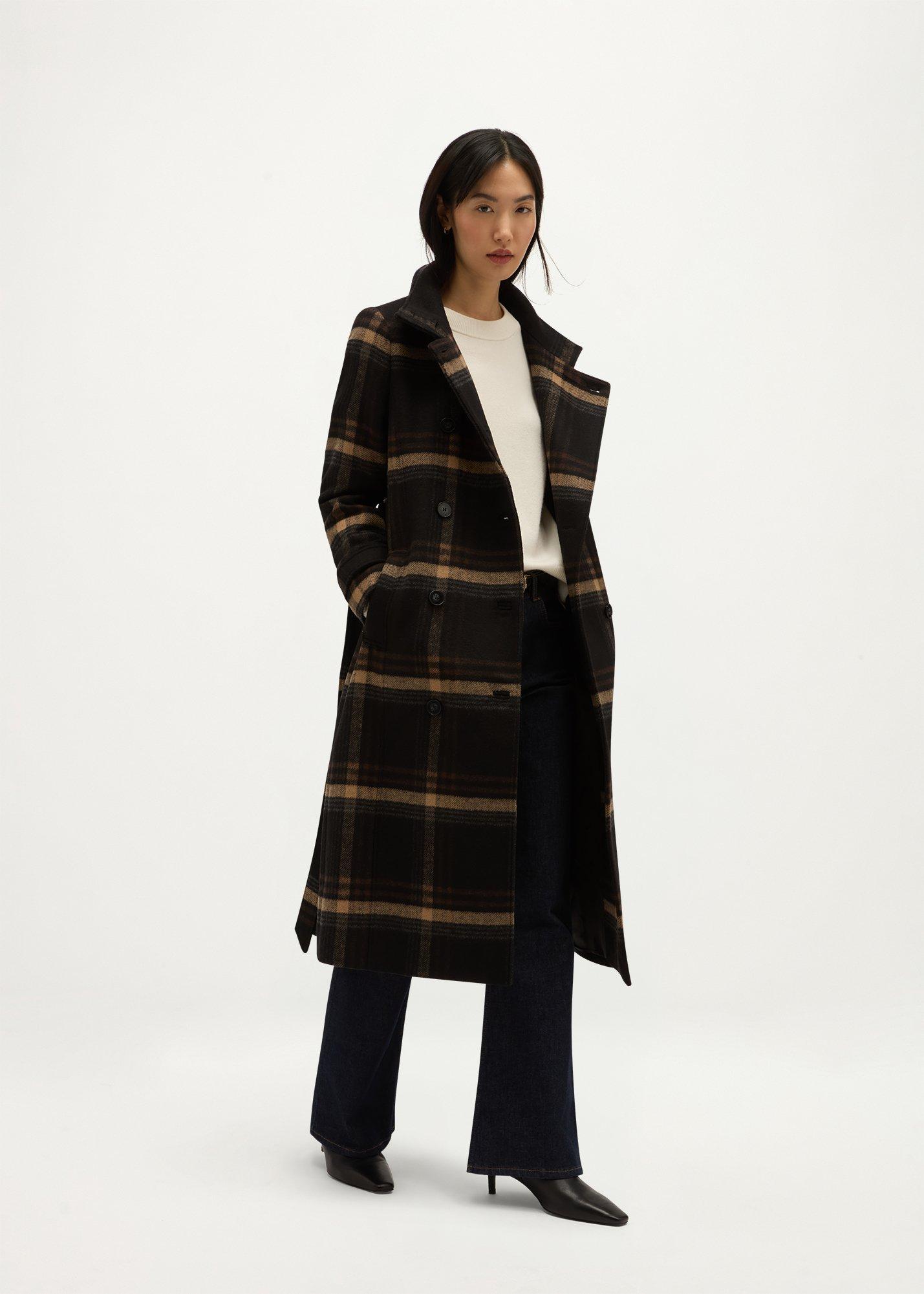 Brigitte Check Coat, Brown Multi, hi-res