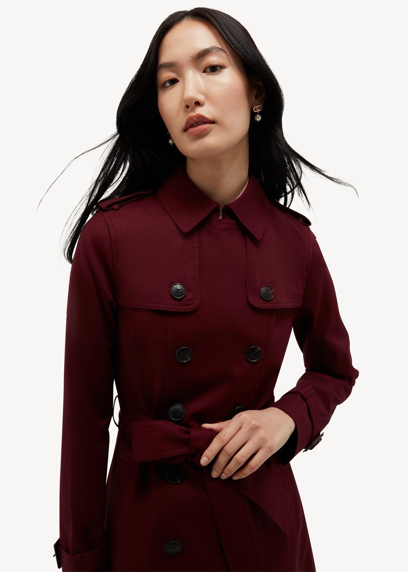 Skylar Shower Resistant Trench Coat, Fig Purple, hi-res