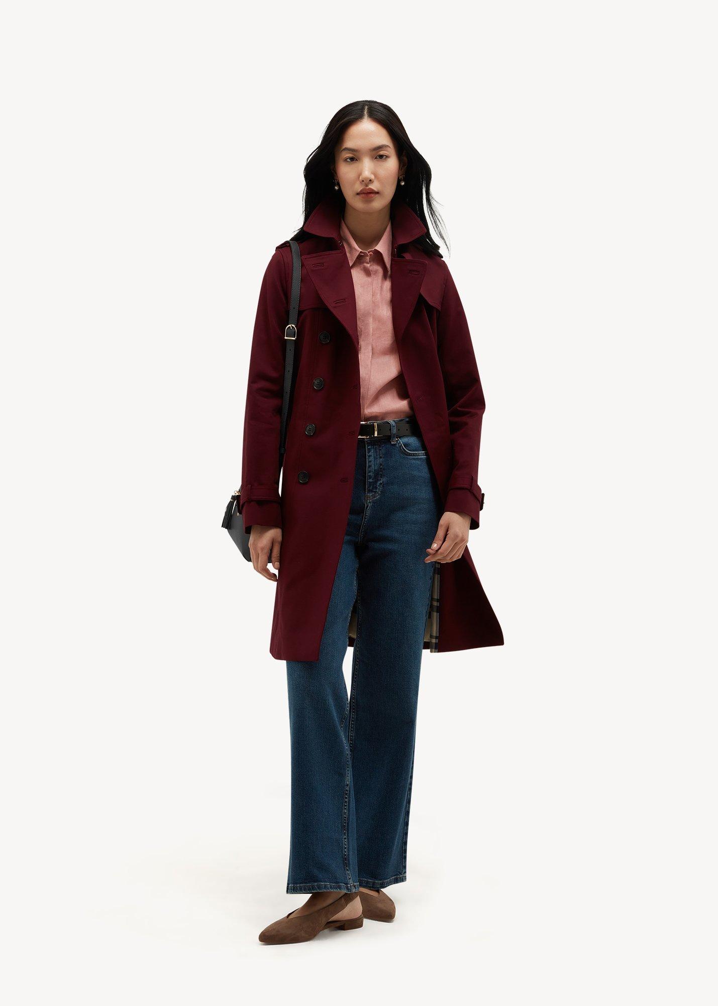 Skylar Shower Resistant Trench Coat, Fig Purple, hi-res