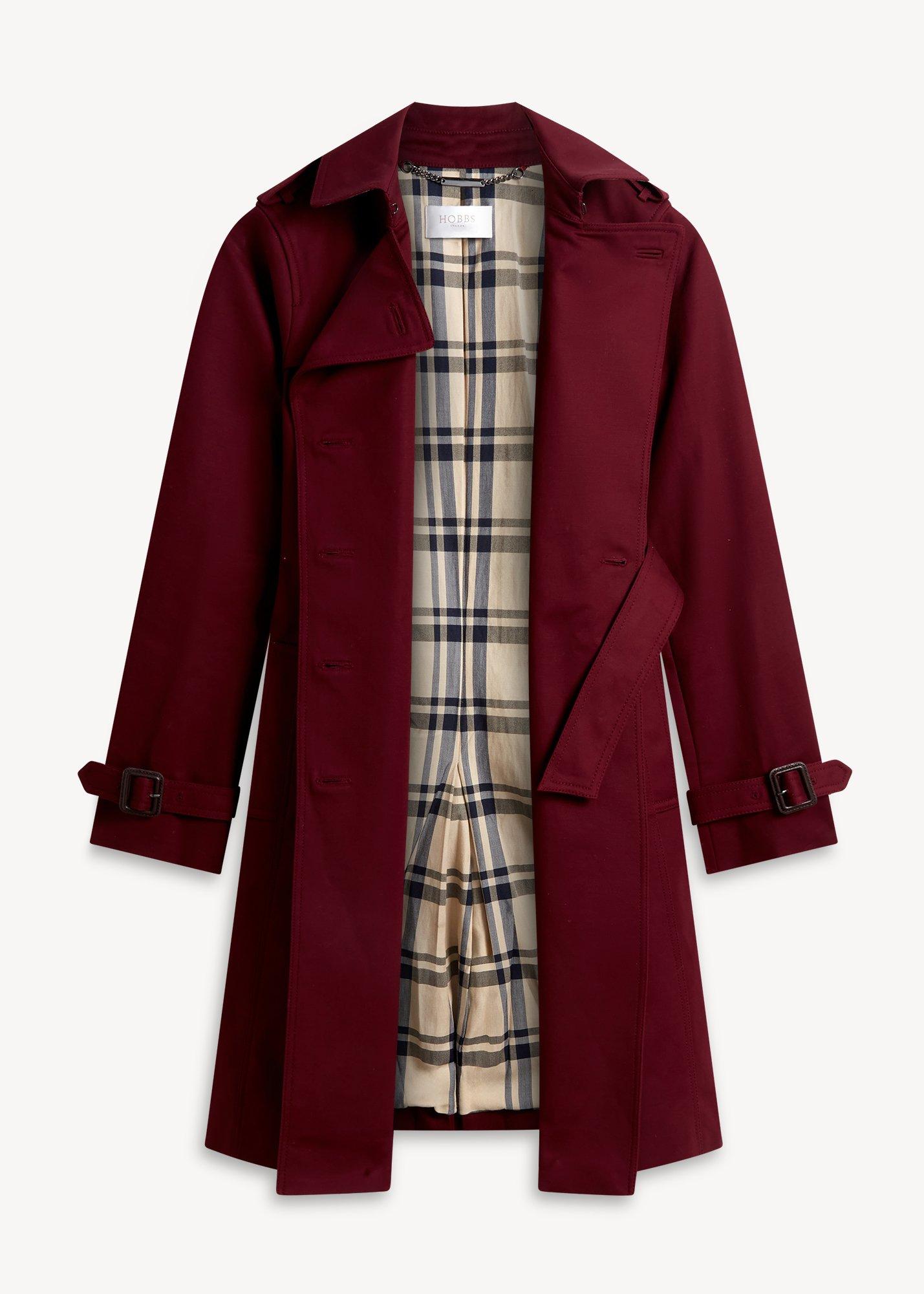 Skylar Shower Resistant Trench Coat, Fig Purple, hi-res