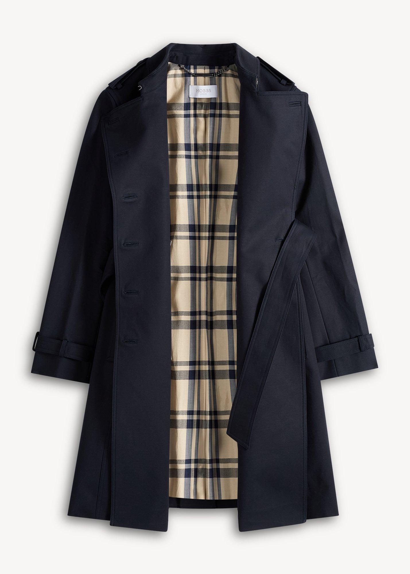 Skylar Shower Resistant Trench, Navy, hi-res