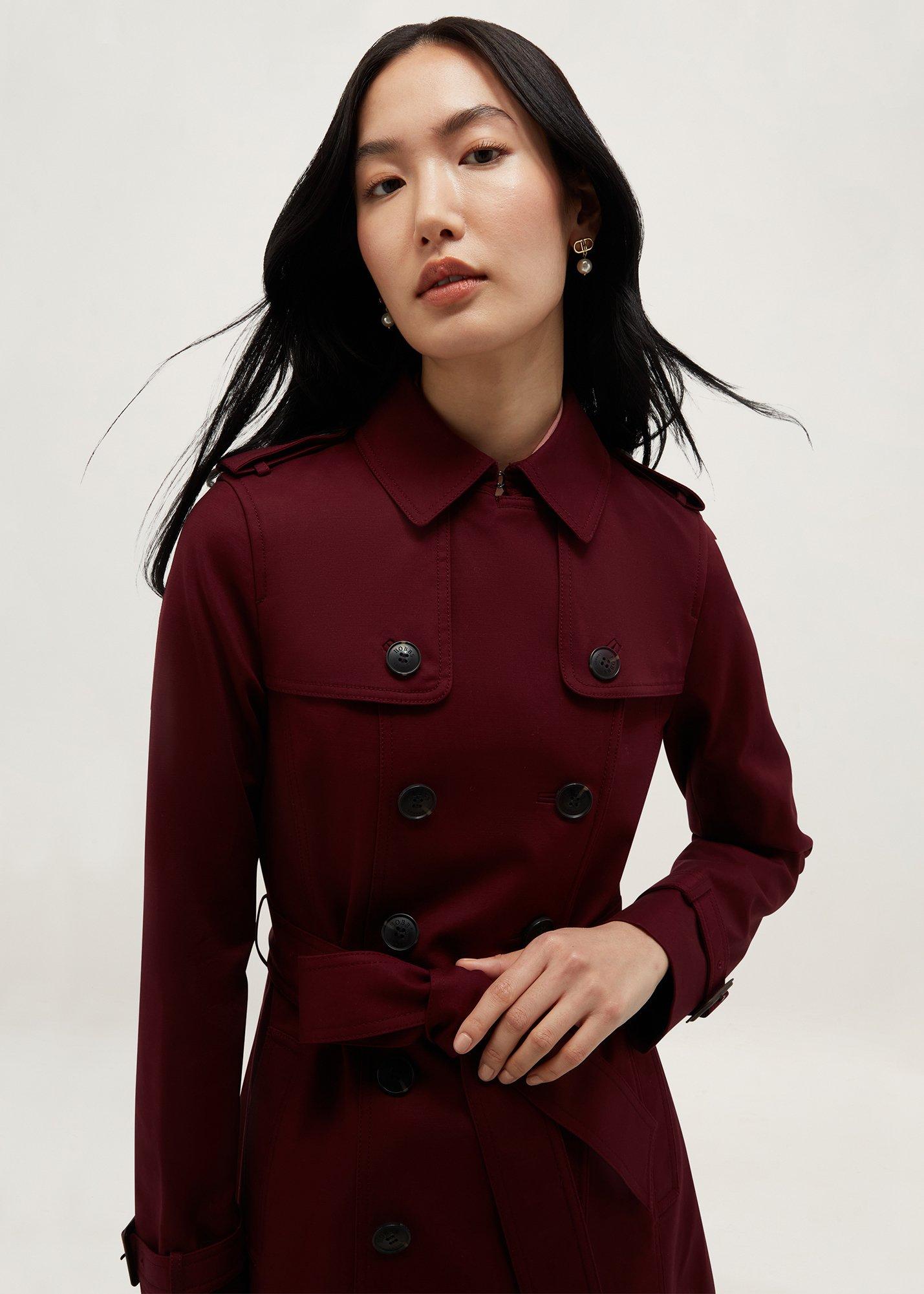 Petite Skylar Shower Resistant Trench, Fig Purple, hi-res