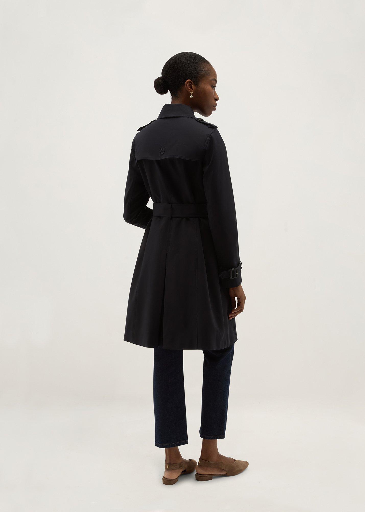 Petite Skylar Shower Resistant Trench, Navy, hi-res