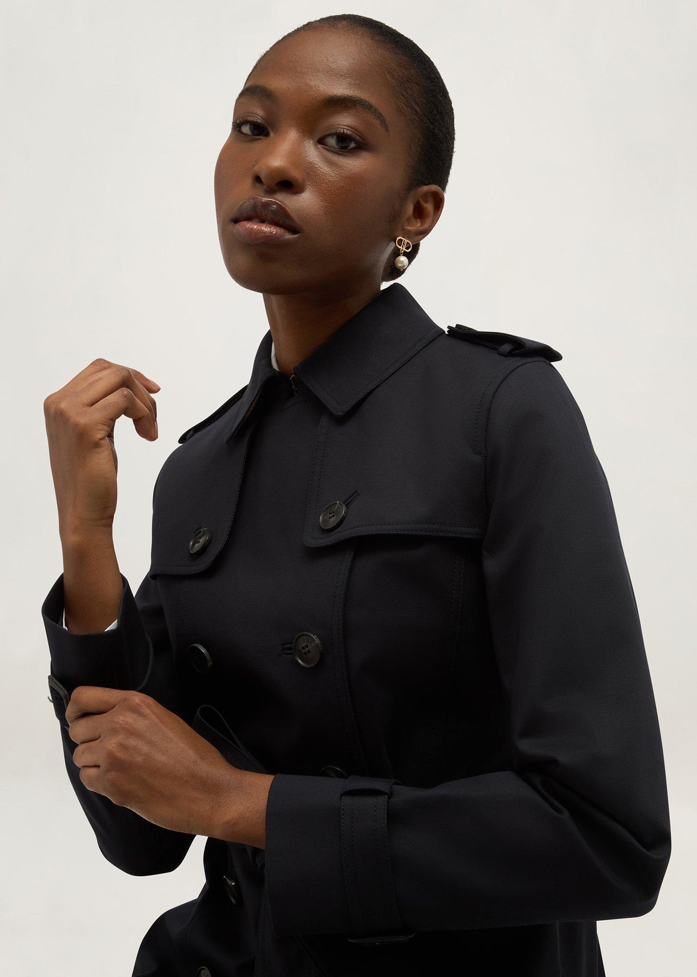 Petite Skylar Shower Resistant Trench, Navy, hi-res