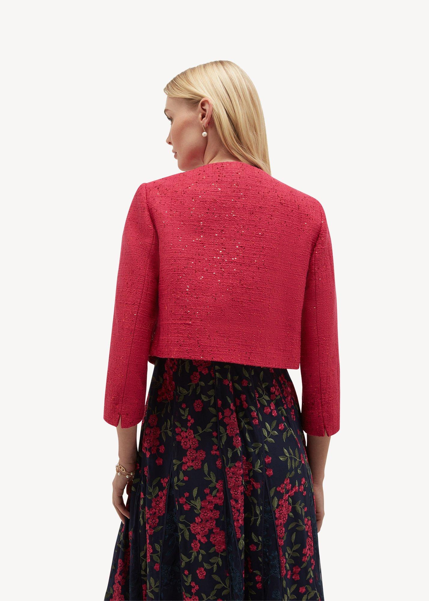Prisha Sequin Tweed Jacket, Mulberry Pink, hi-res