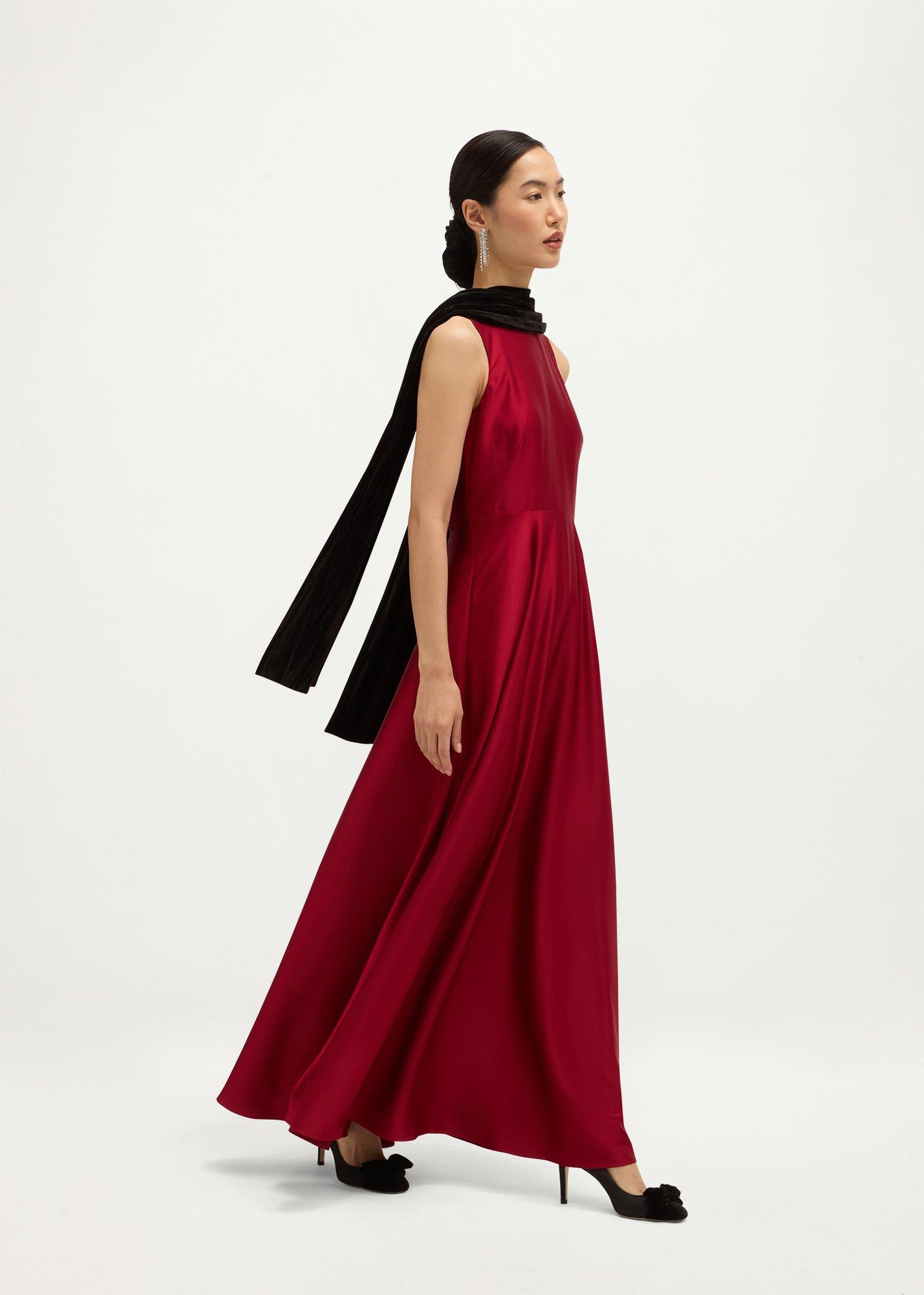 Tafara Velvet Scarf, Black, hi-res