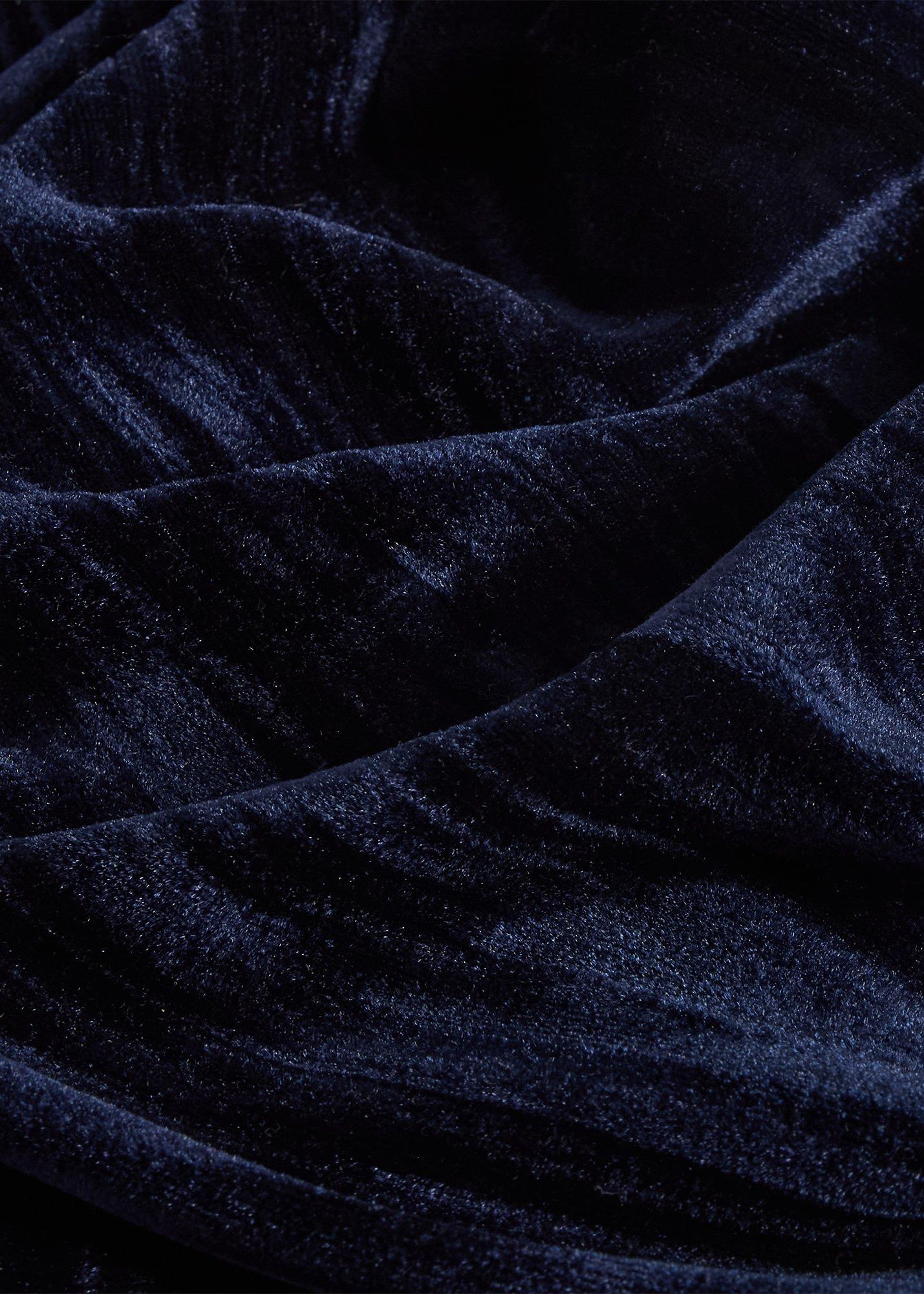 Tafara Velvet Scarf, Midnight Navy, hi-res