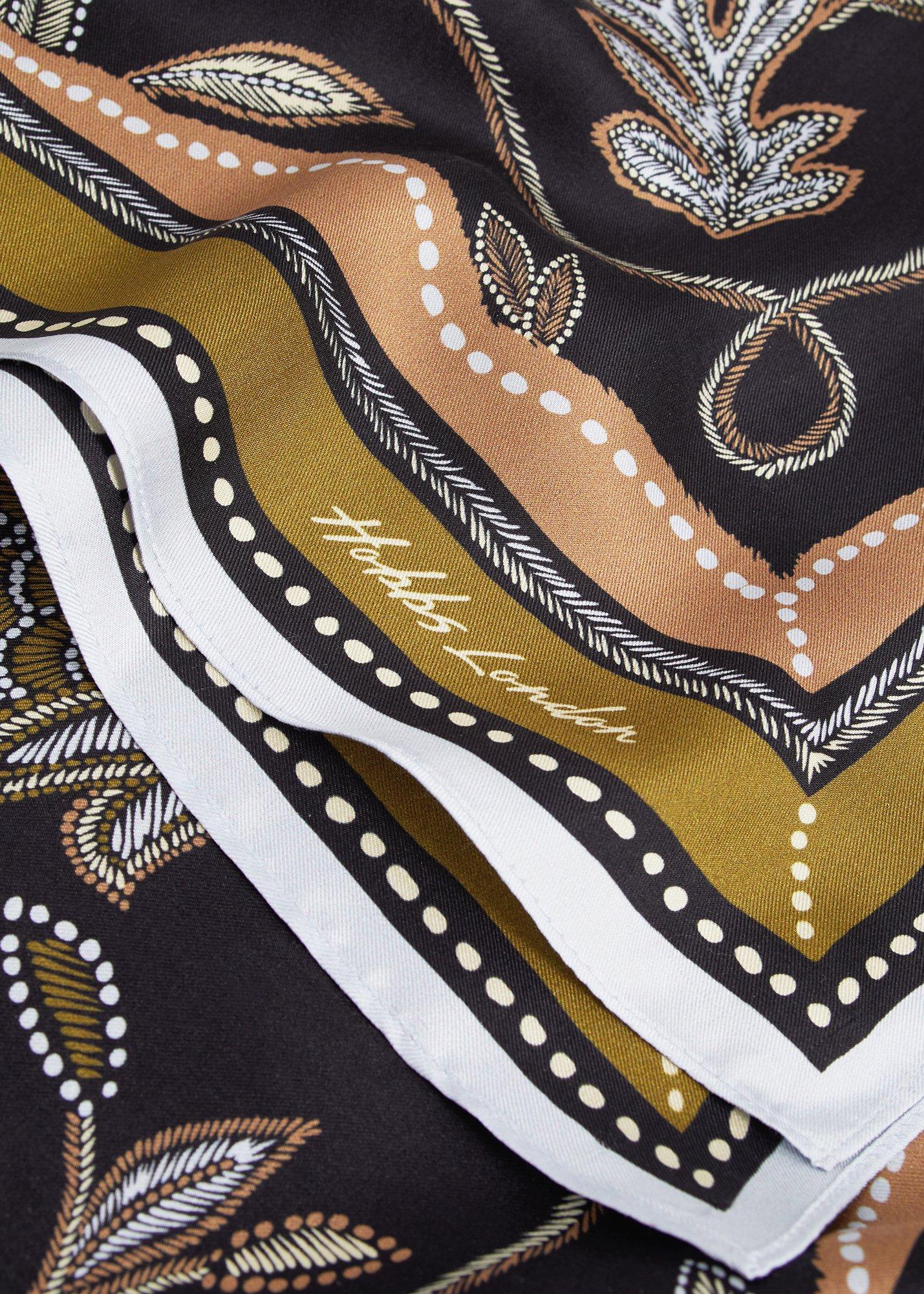 Stephanie Silk Scarf, Navy Multi, hi-res