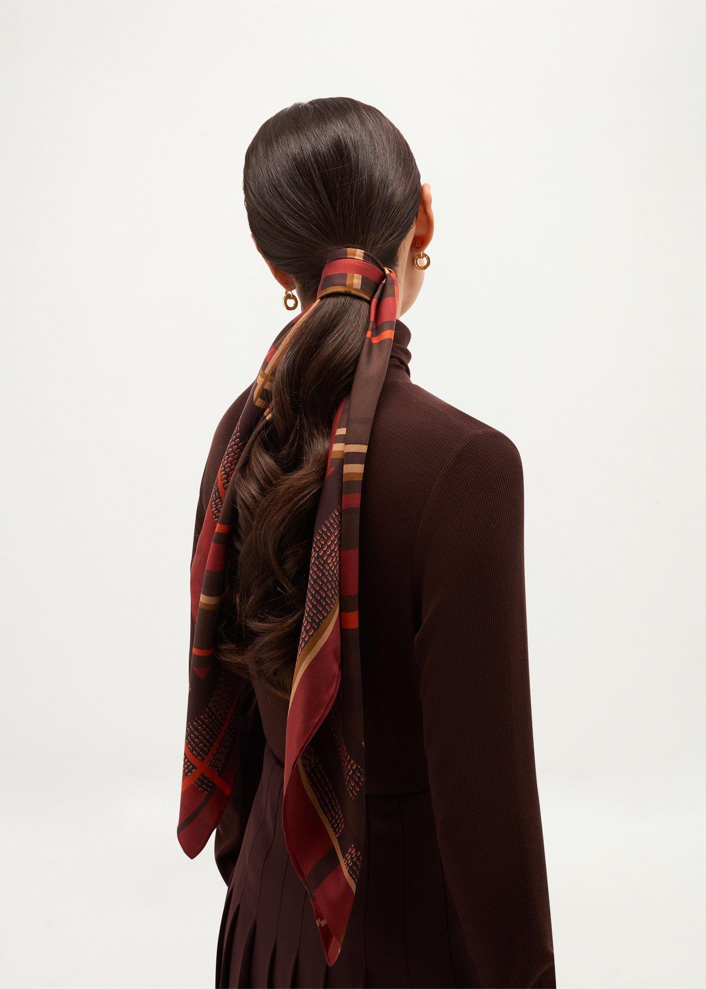 Maddy Silk Scarf, Red Multi, hi-res