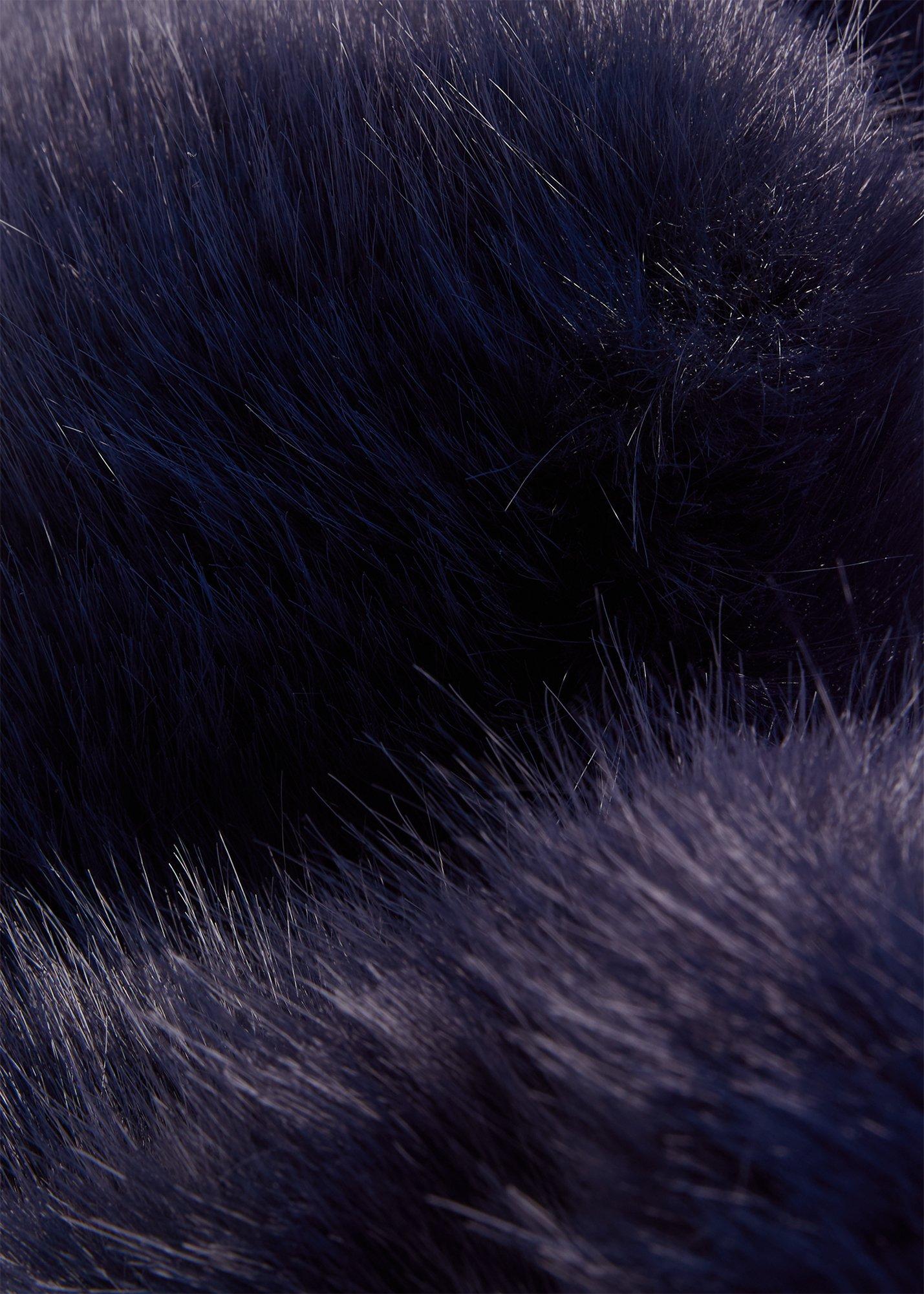 Inez Faux Fur Shawl, Midnight Navy, hi-res