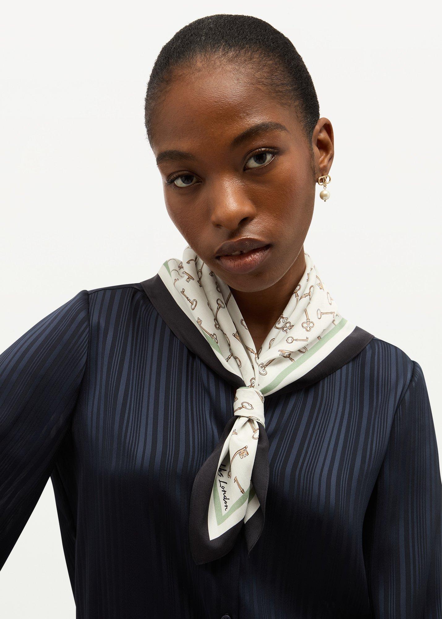 Kayley Silk Scarf, Ivory Multi, hi-res