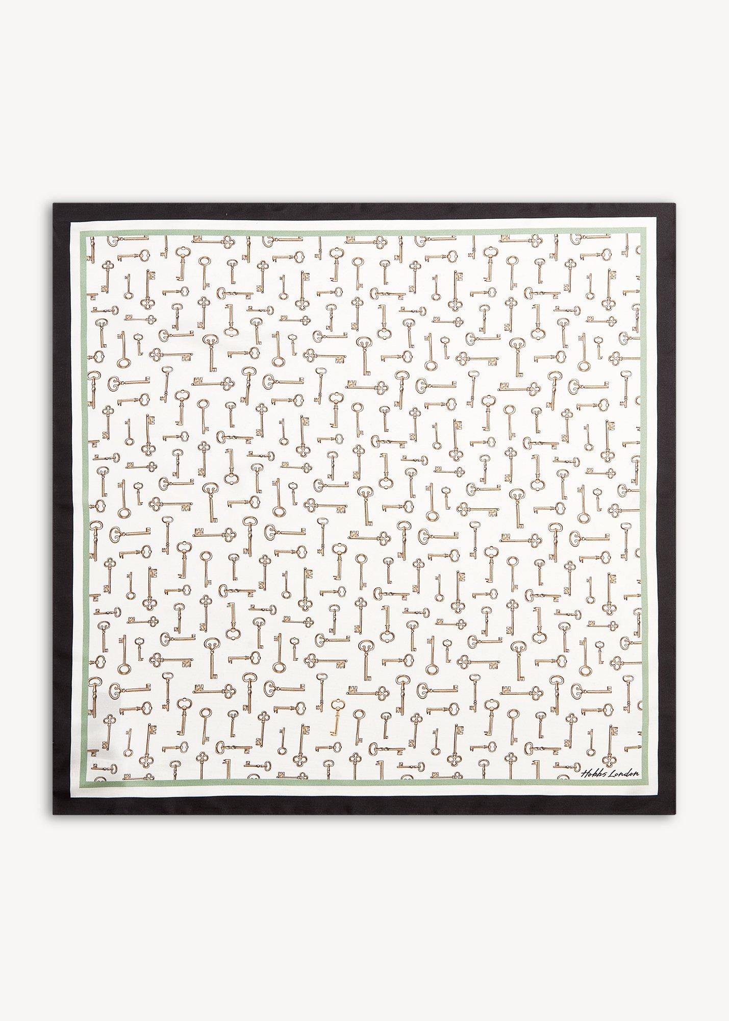 Kayley Silk Scarf, Ivory Multi, hi-res