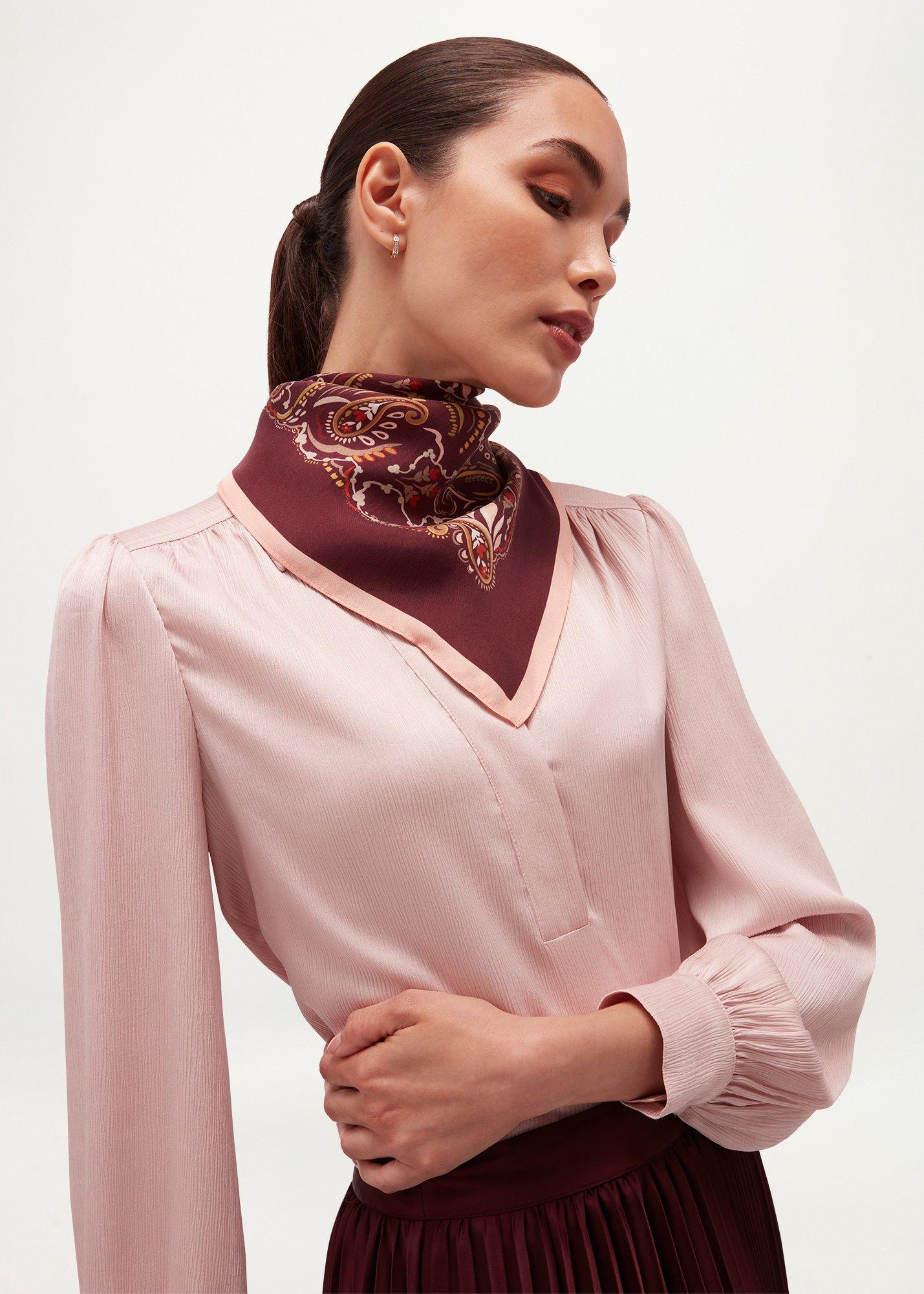 Ana Silk Scarf, Purple Multi, hi-res