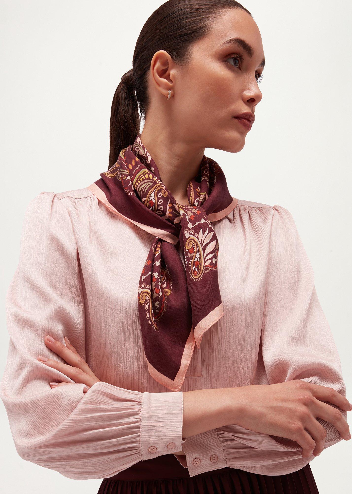 Ana Silk Scarf, Purple Multi, hi-res