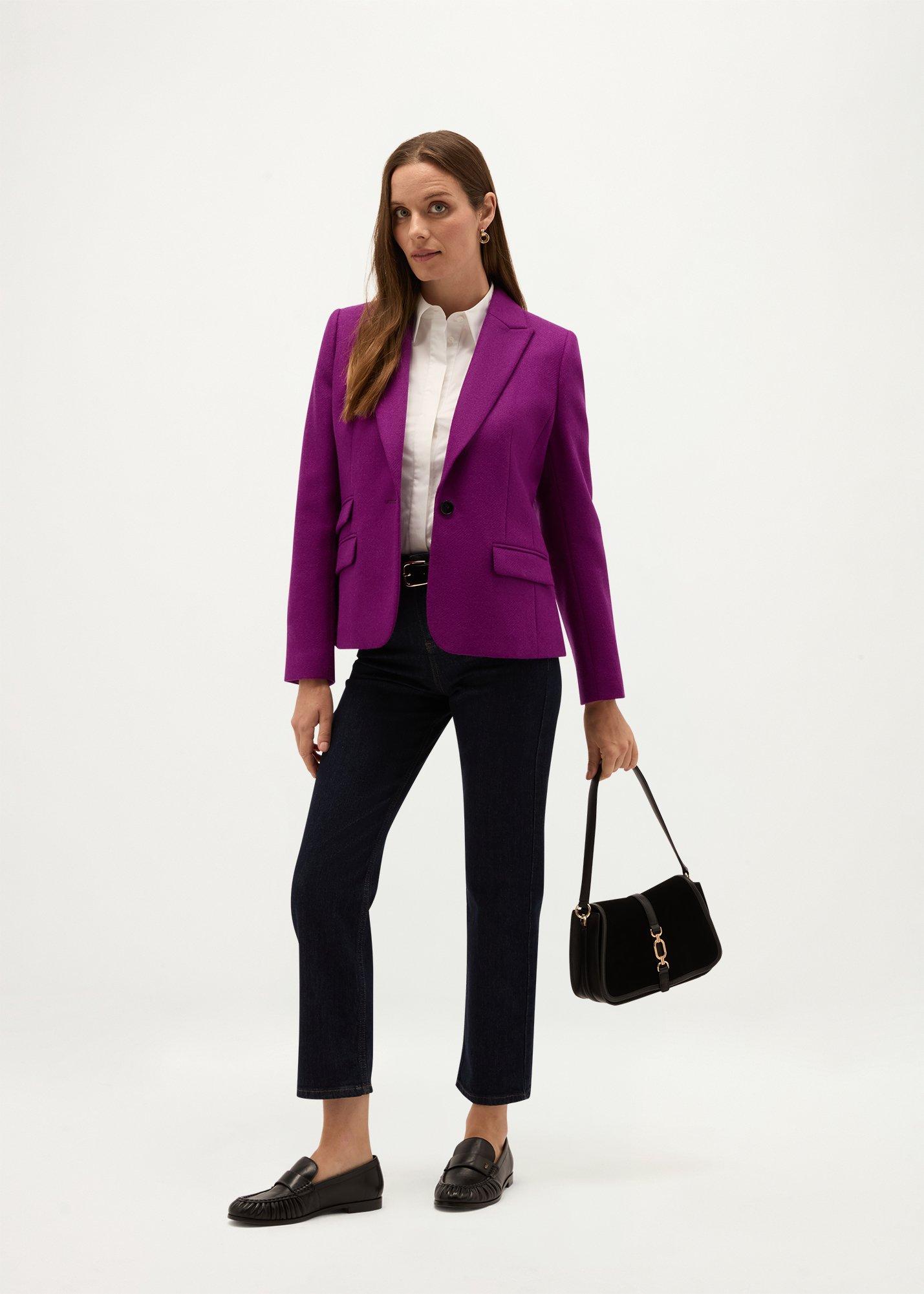 Claire Wool Jacket, Purple, hi-res
