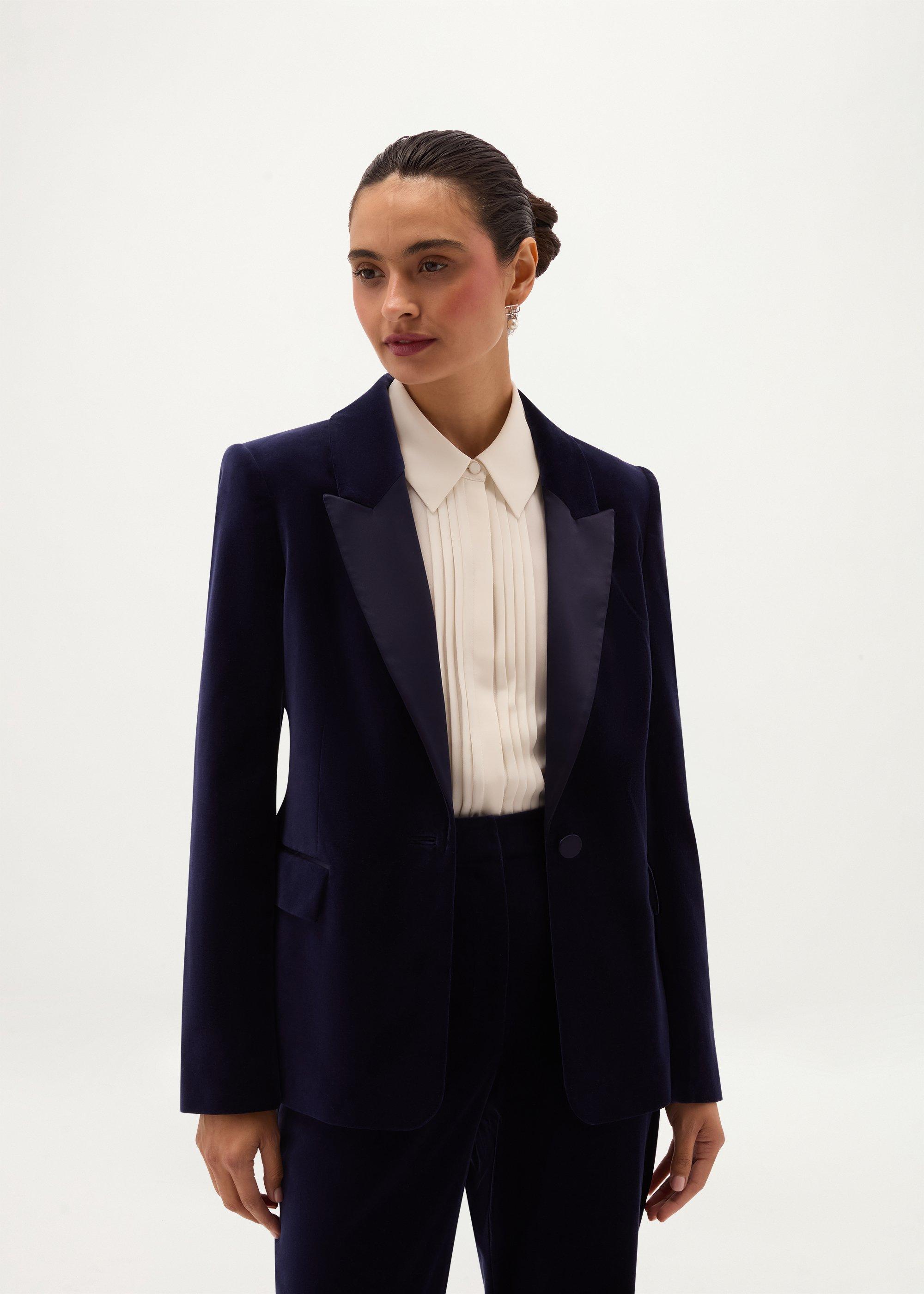 Hather Velvet Jacket, Midnight, hi-res