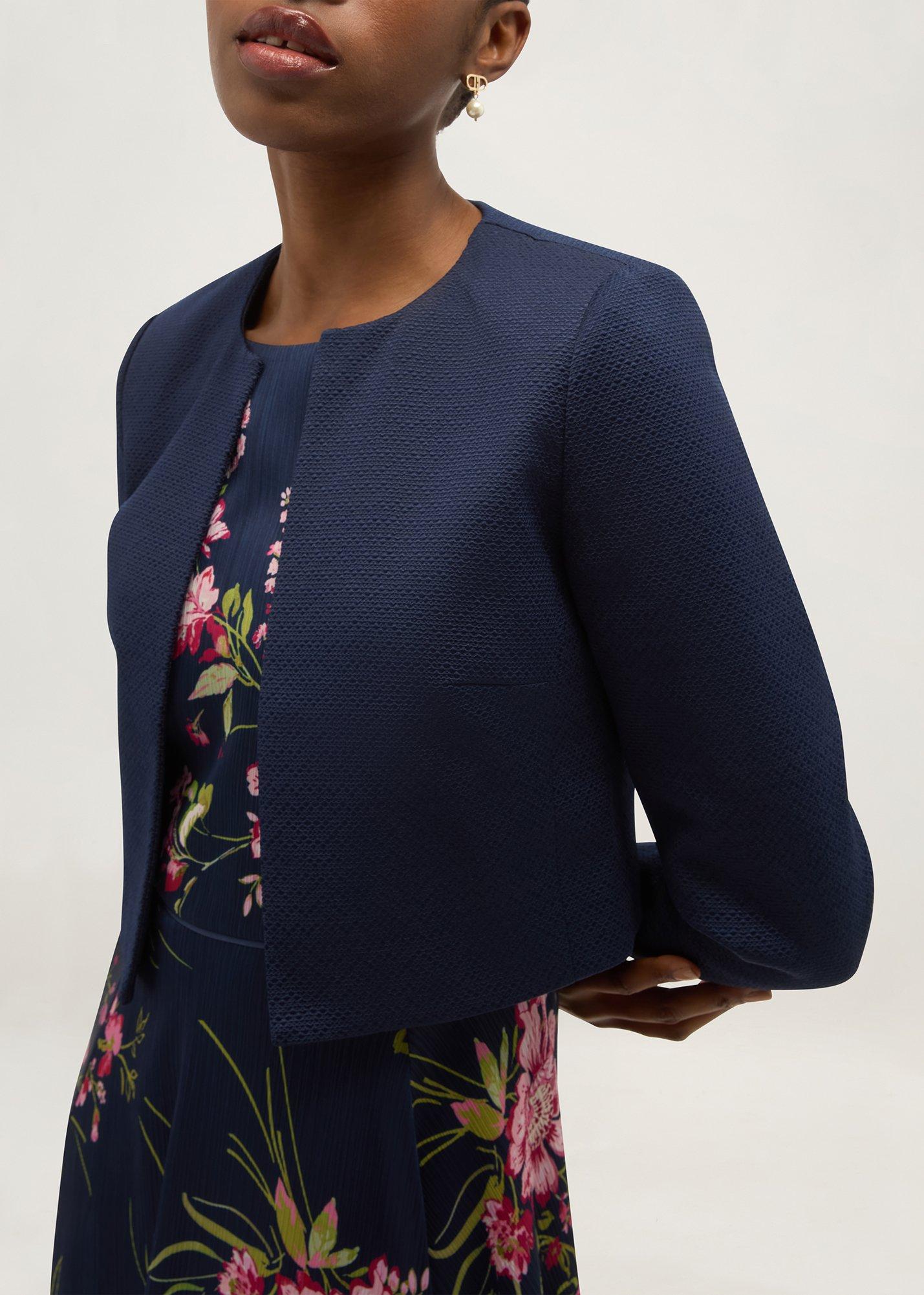 Elize Textured Jacket, Midnight Navy, hi-res